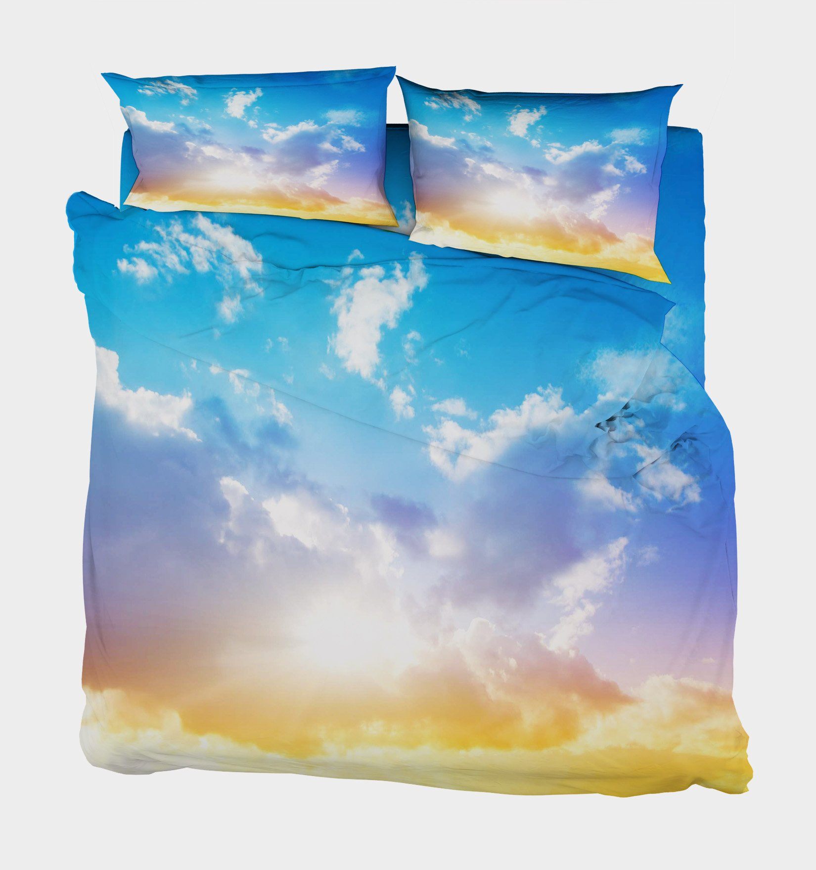 3D Bright Blue Sky 3 Bed Pillowcases Quilt Wallpaper AJ Wallpaper 