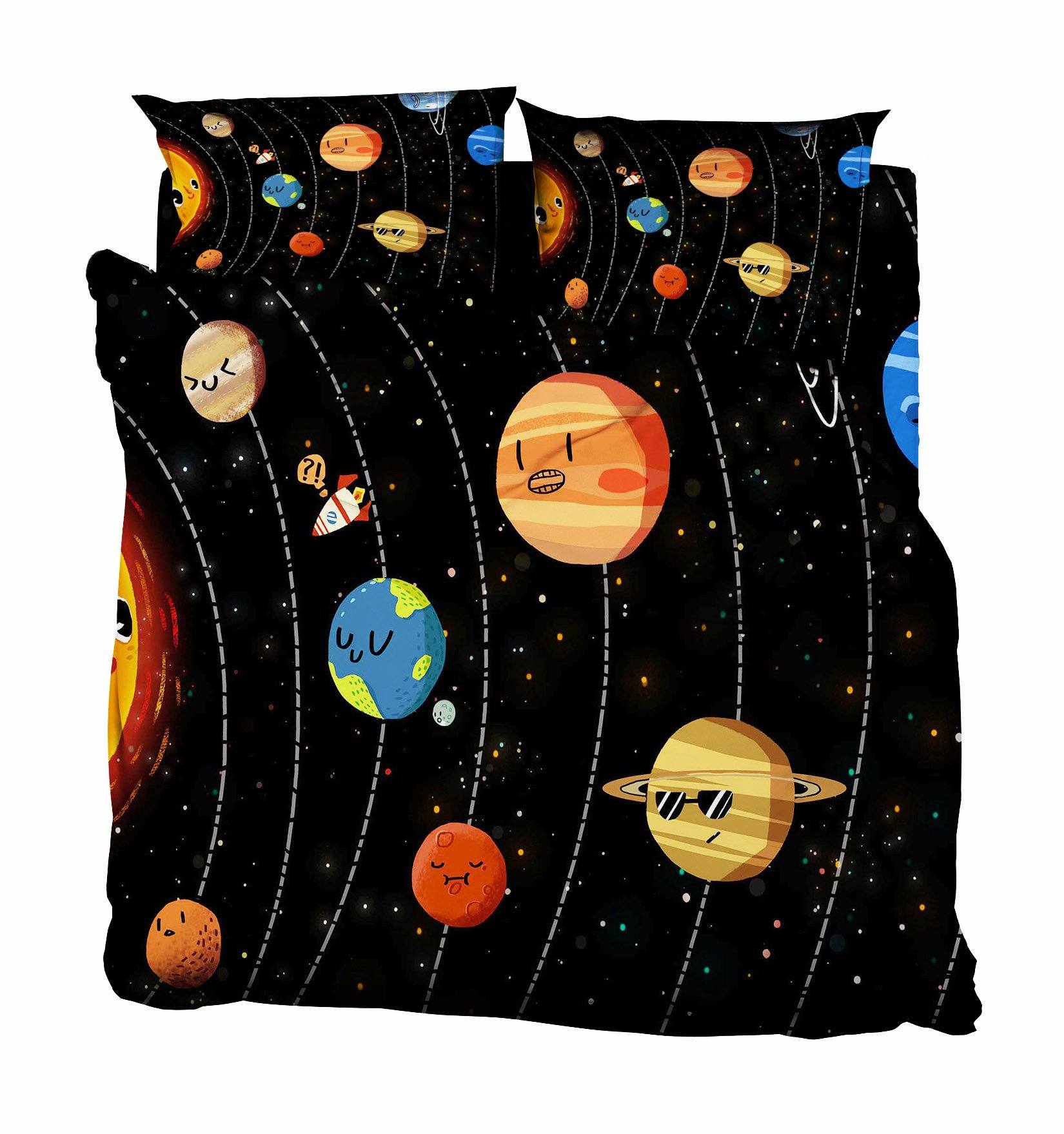 3D Planets Orbit 49 Bed Pillowcases Quilt Wallpaper AJ Wallpaper 
