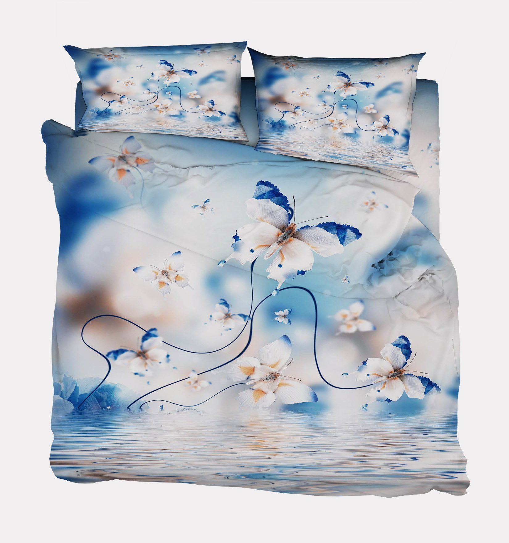 3D Sea Butterflies 105 Bed Pillowcases Quilt Wallpaper AJ Wallpaper 