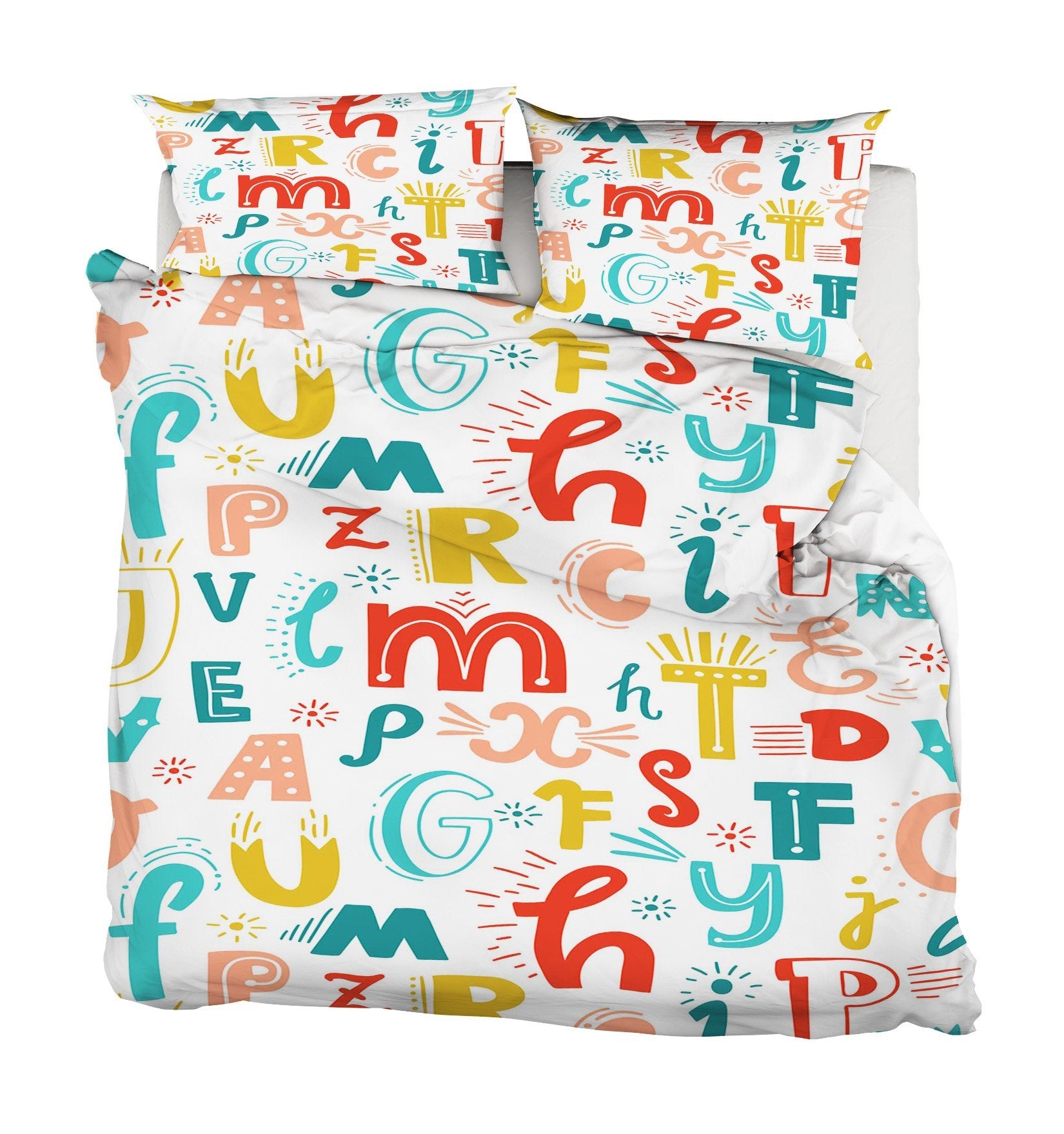 3D Colorful Letters 069 Bed Pillowcases Quilt Wallpaper AJ Wallpaper 