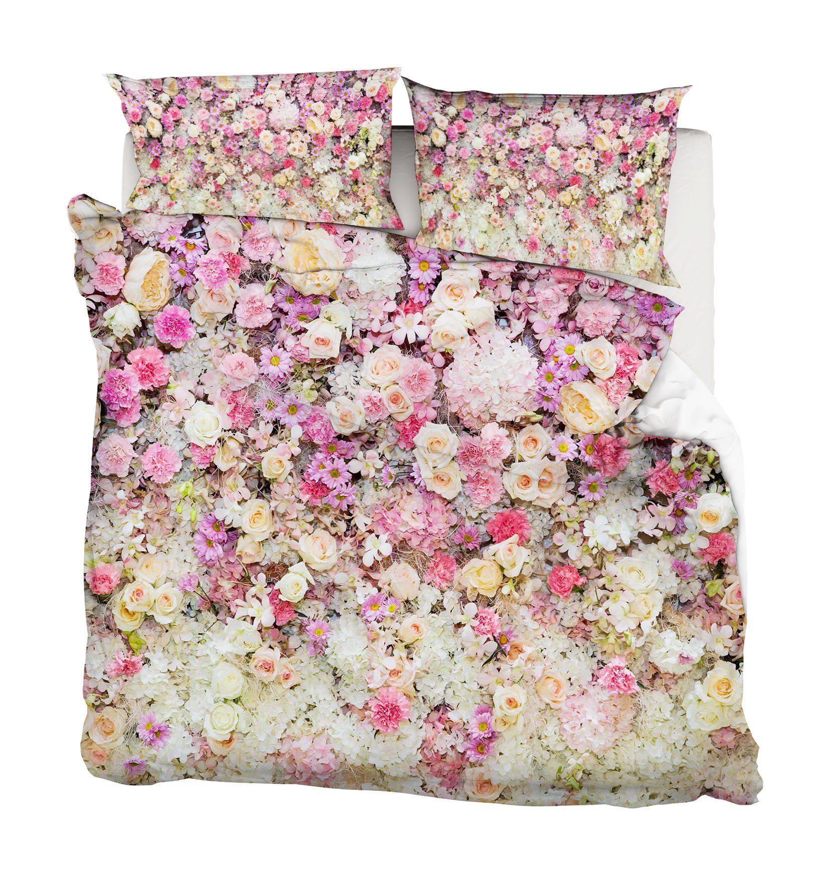 3D Flower Group 033 Bed Pillowcases Quilt Wallpaper AJ Wallpaper 