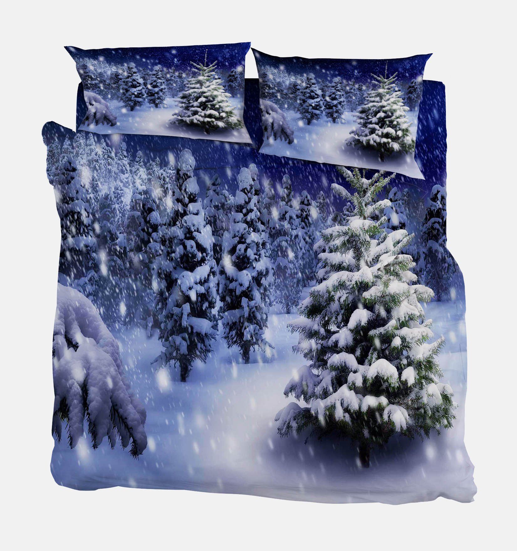 3D Snowing Forest 68 Bed Pillowcases Quilt Wallpaper AJ Wallpaper 