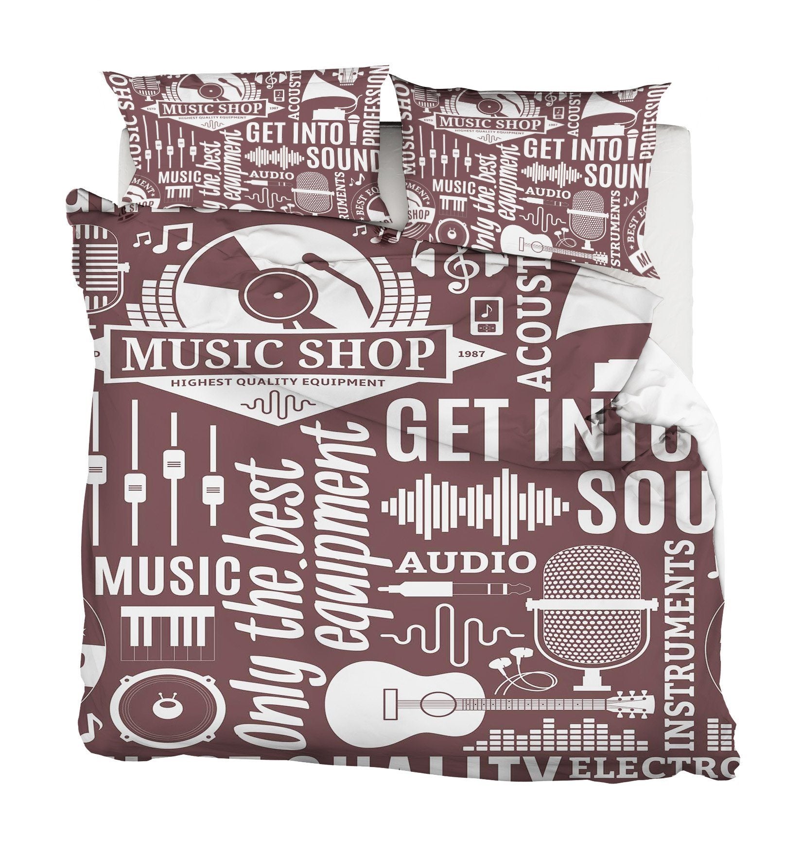 3D Microphone Disc 054 Bed Pillowcases Quilt Wallpaper AJ Wallpaper 