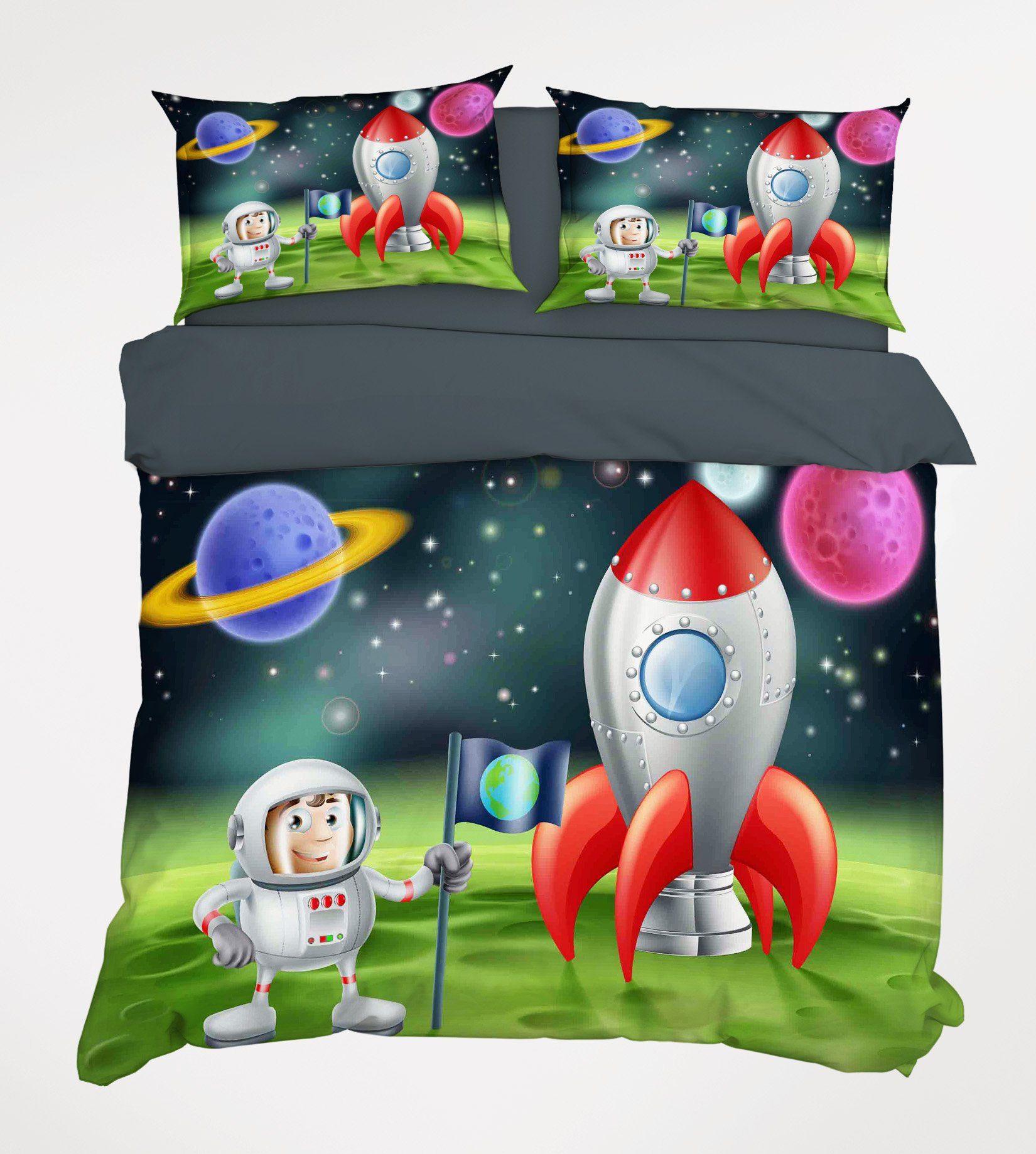 3D Astronaut Spacecraft 344 Bed Pillowcases Quilt Wallpaper AJ Wallpaper 