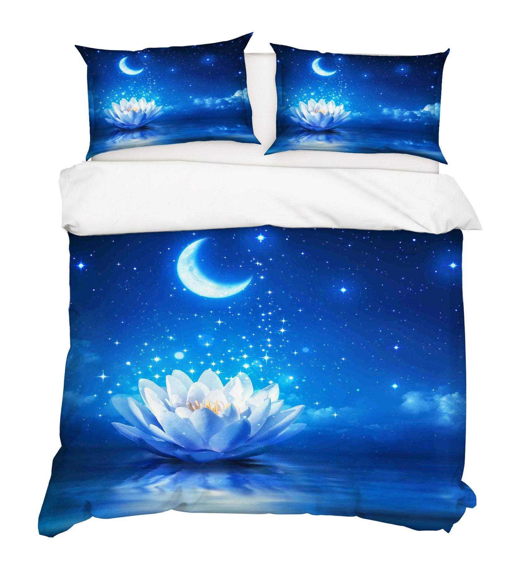 3D Moon Lotus 249 Bed Pillowcases Quilt Wallpaper AJ Wallpaper 