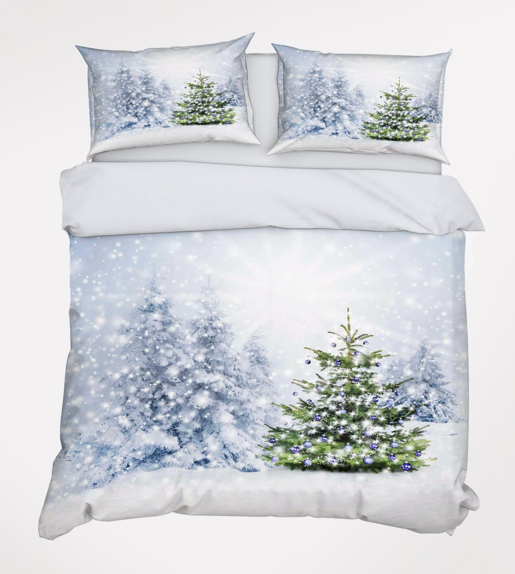 3D Snow Field Christmas Tree 351 Bed Pillowcases Quilt Wallpaper AJ Wallpaper 