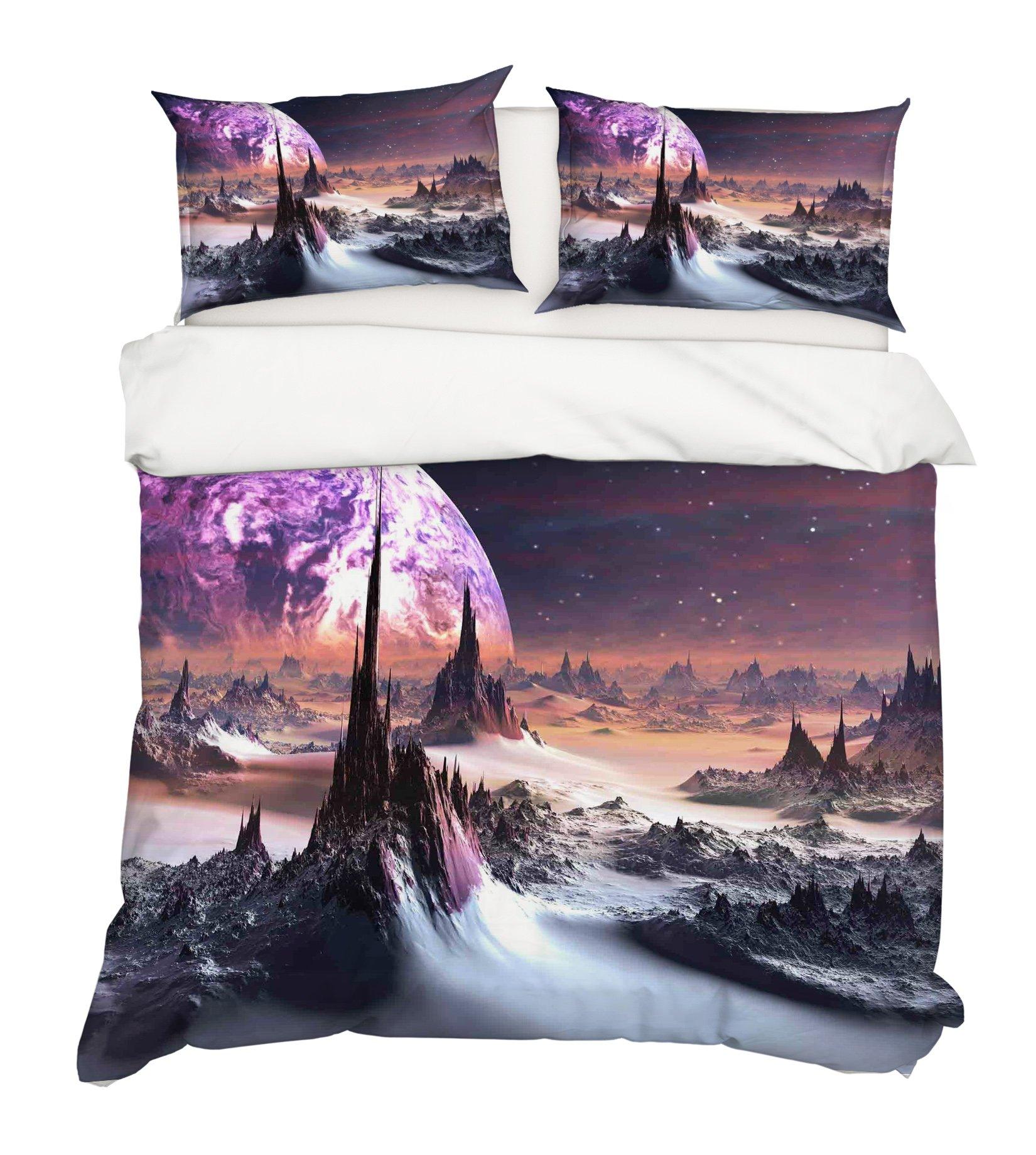 3D Moon Hillside 004 Bed Pillowcases Quilt Wallpaper AJ Wallpaper 
