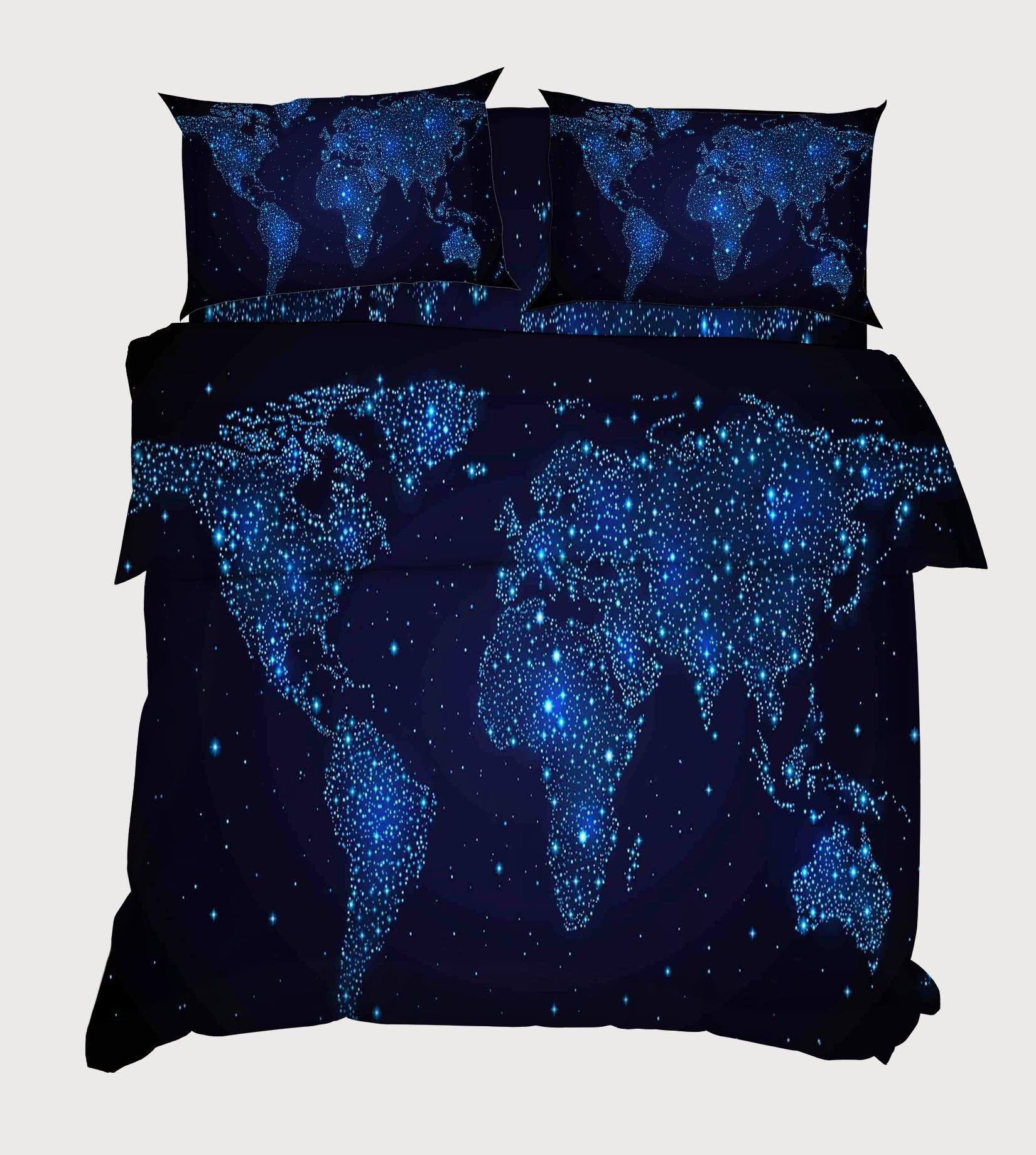 3D Shiny World Map 38 Bed Pillowcases Quilt Wallpaper AJ Wallpaper 
