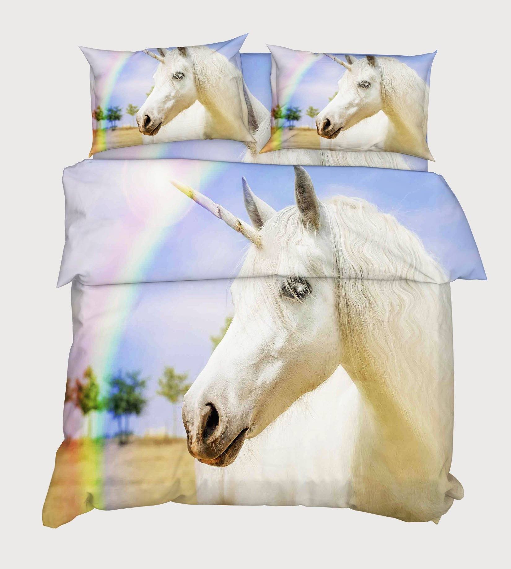 3D Rainbow Unicorn 107 Bed Pillowcases Quilt Wallpaper AJ Wallpaper 