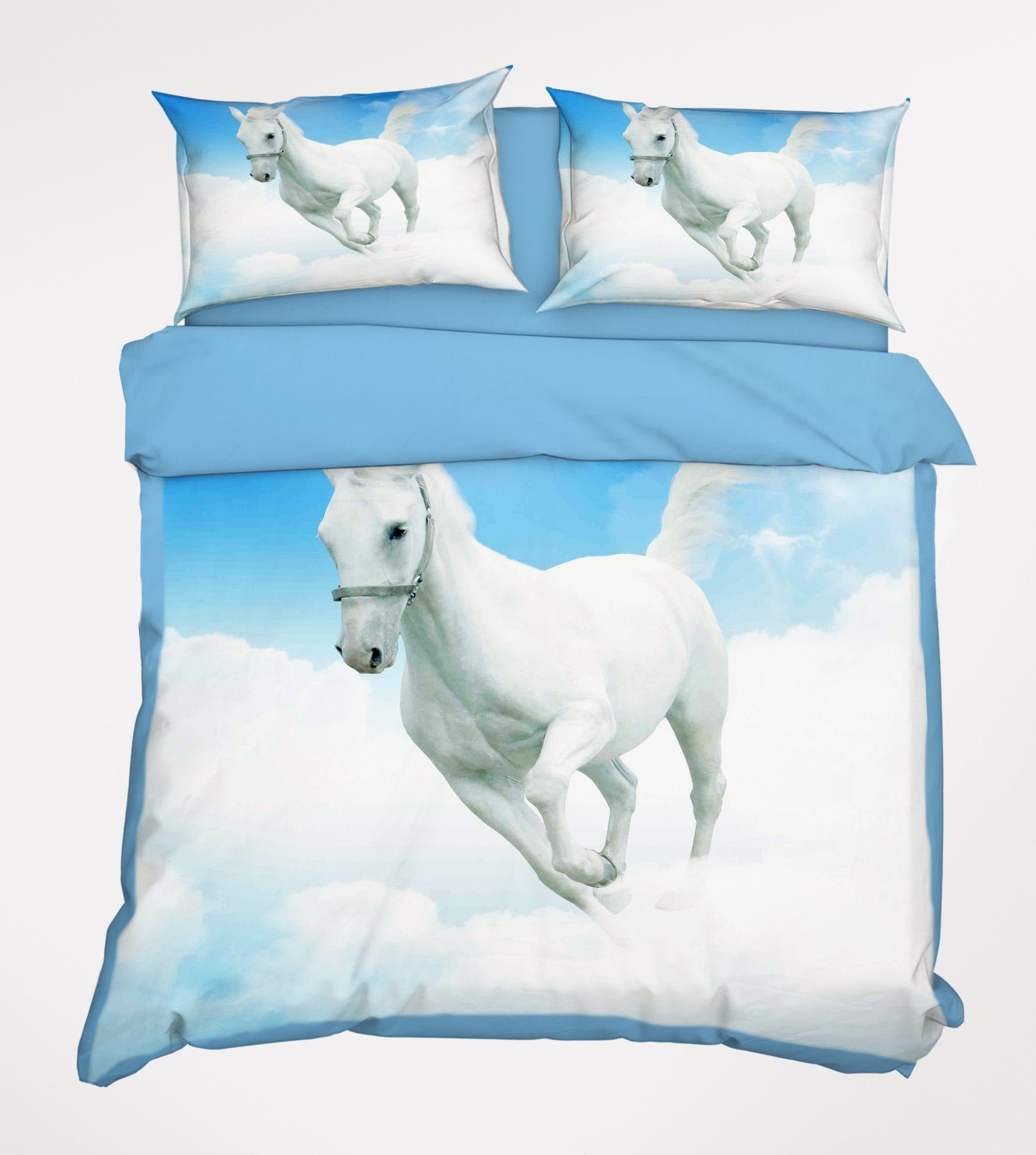 3D White Horse 143 Bed Pillowcases Quilt Wallpaper AJ Wallpaper 