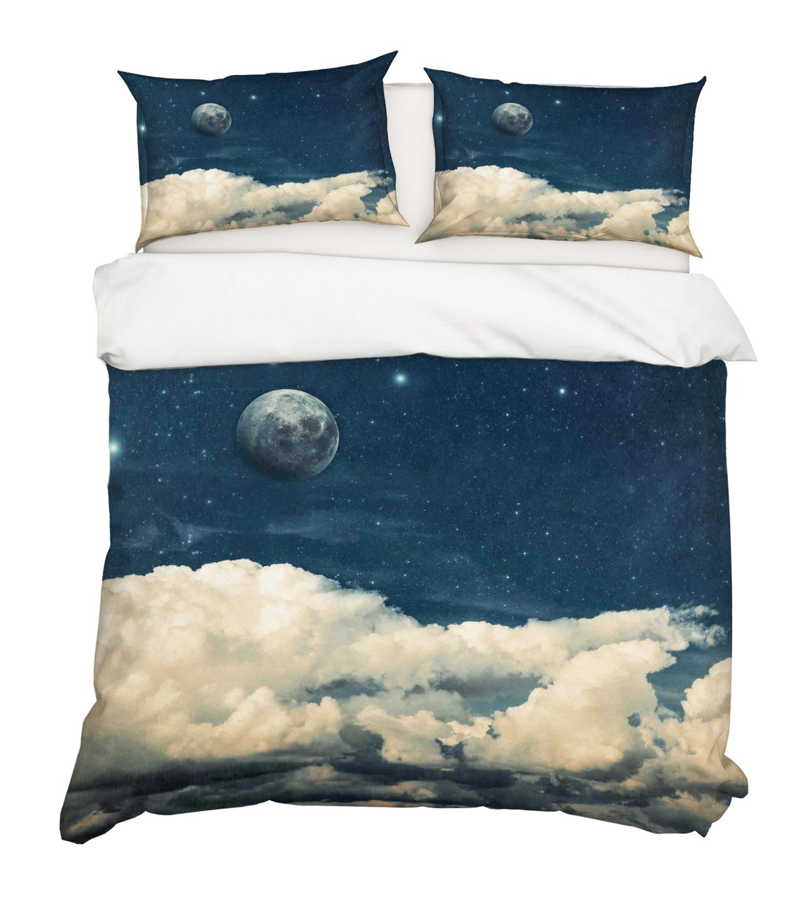 3D Moon Cloud 035 Bed Pillowcases Quilt Wallpaper AJ Wallpaper 