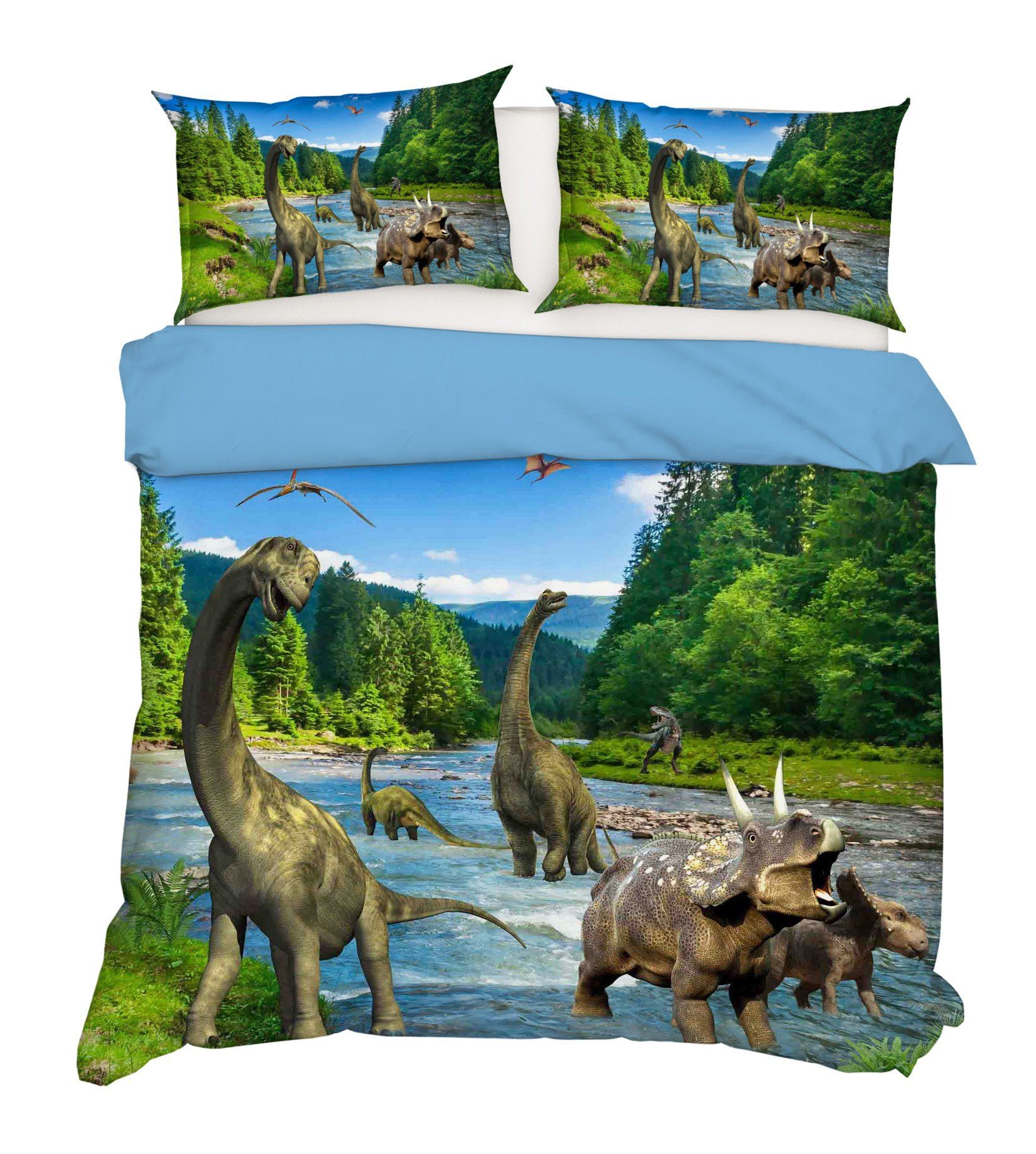 3D Dinosaur River 082 Bed Pillowcases Quilt Wallpaper AJ Wallpaper 