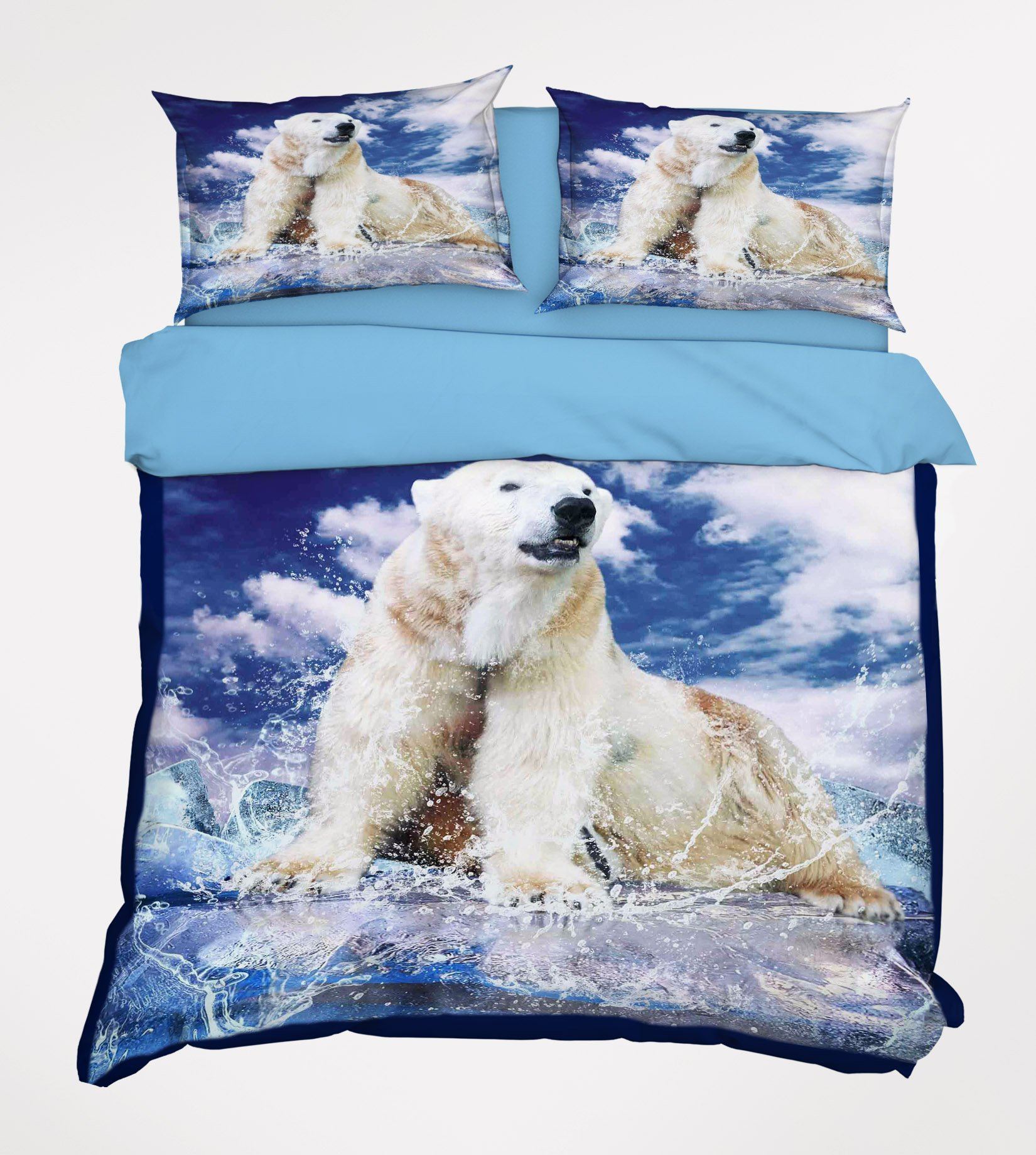 3D Polar Bear 144 Bed Pillowcases Quilt Wallpaper AJ Wallpaper 