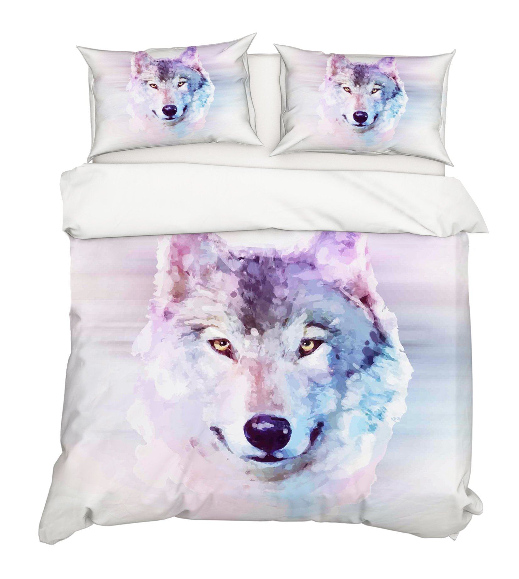 3D Gouache Wolf 245 Bed Pillowcases Quilt Wallpaper AJ Wallpaper 