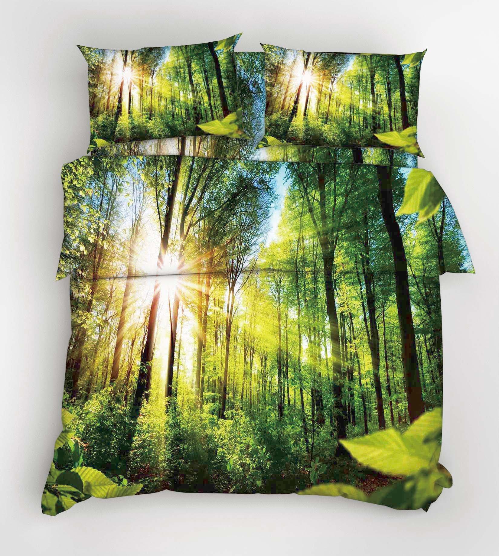 3D Green Forest Sunshine 35 Bed Pillowcases Quilt Wallpaper AJ Wallpaper 