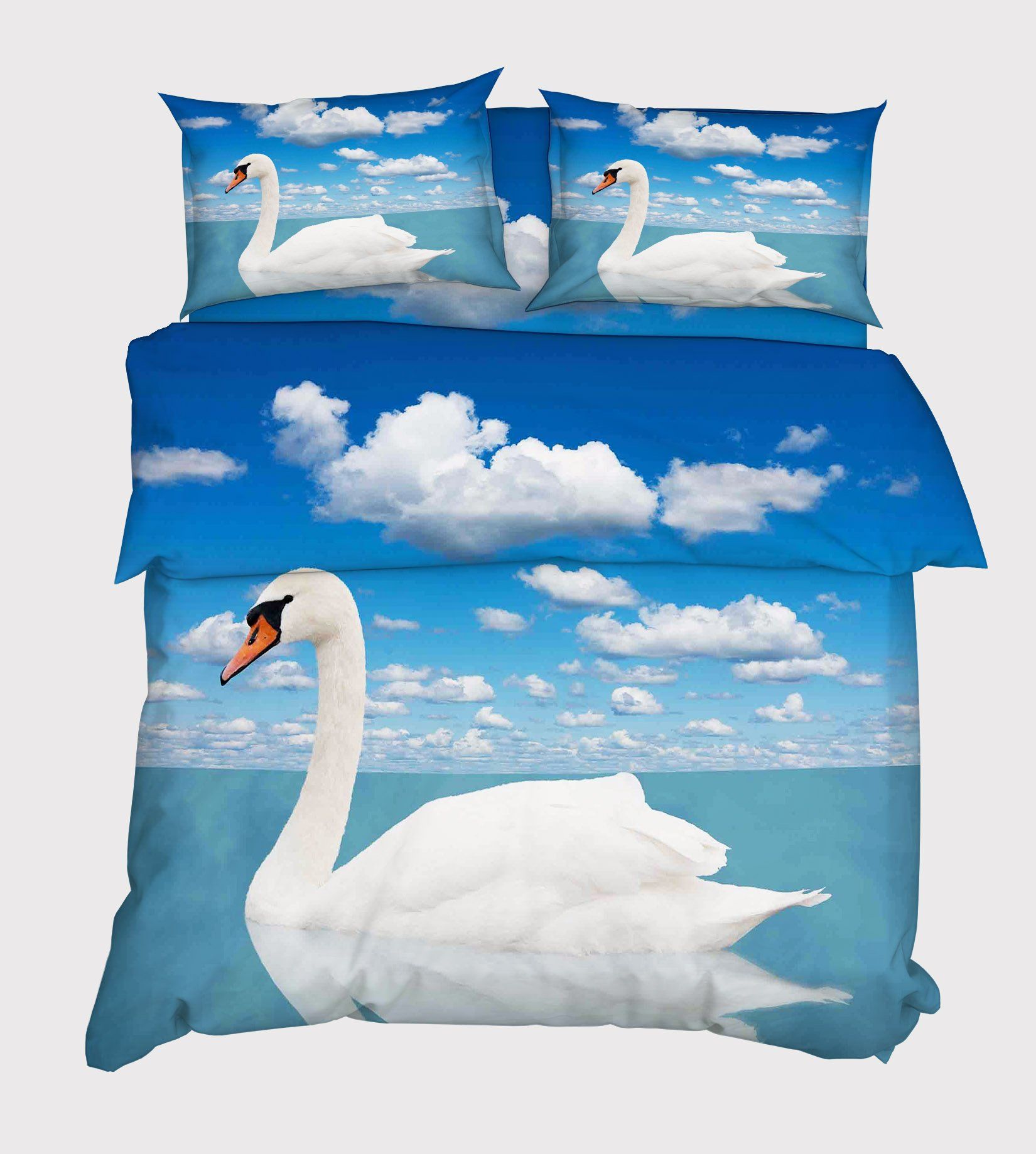 3D Sea White Swan 103 Bed Pillowcases Quilt Wallpaper AJ Wallpaper 