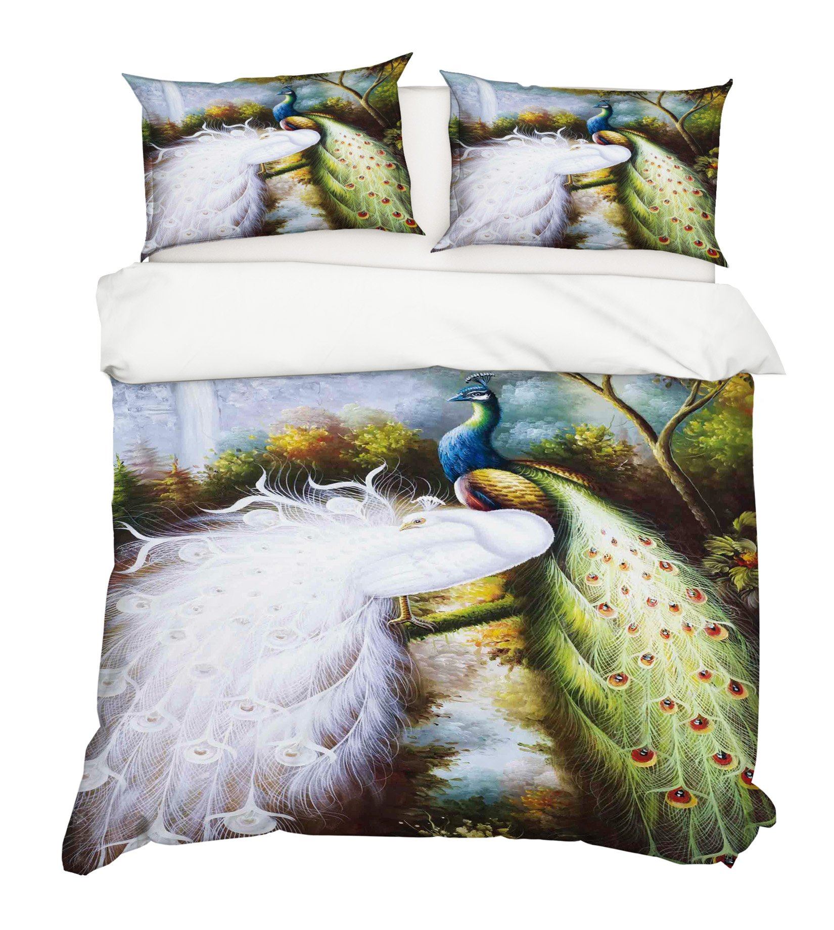 3D Beautiful Peacock 015 Bed Pillowcases Quilt Wallpaper AJ Wallpaper 