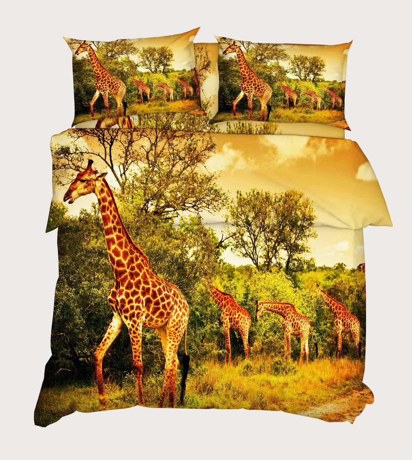 3D Tall Giraffes 89 Bed Pillowcases Quilt Wallpaper AJ Wallpaper 
