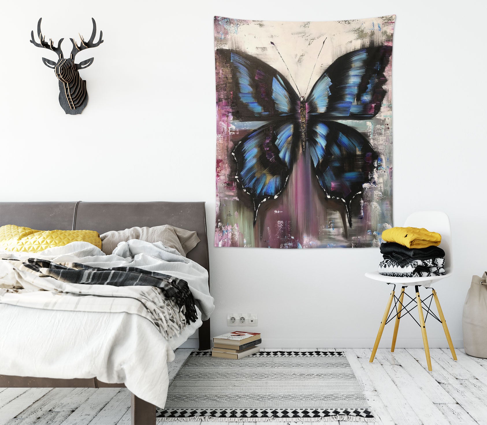 3D Black Butterfly 3720 Skromova Marina Tapestry Hanging Cloth Hang