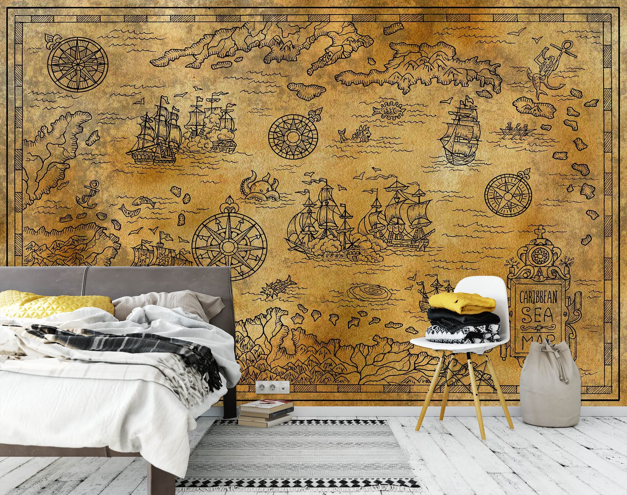 3D Sea Cruise 2129 World Map Wall Murals Wallpaper AJ Wallpaper 2 