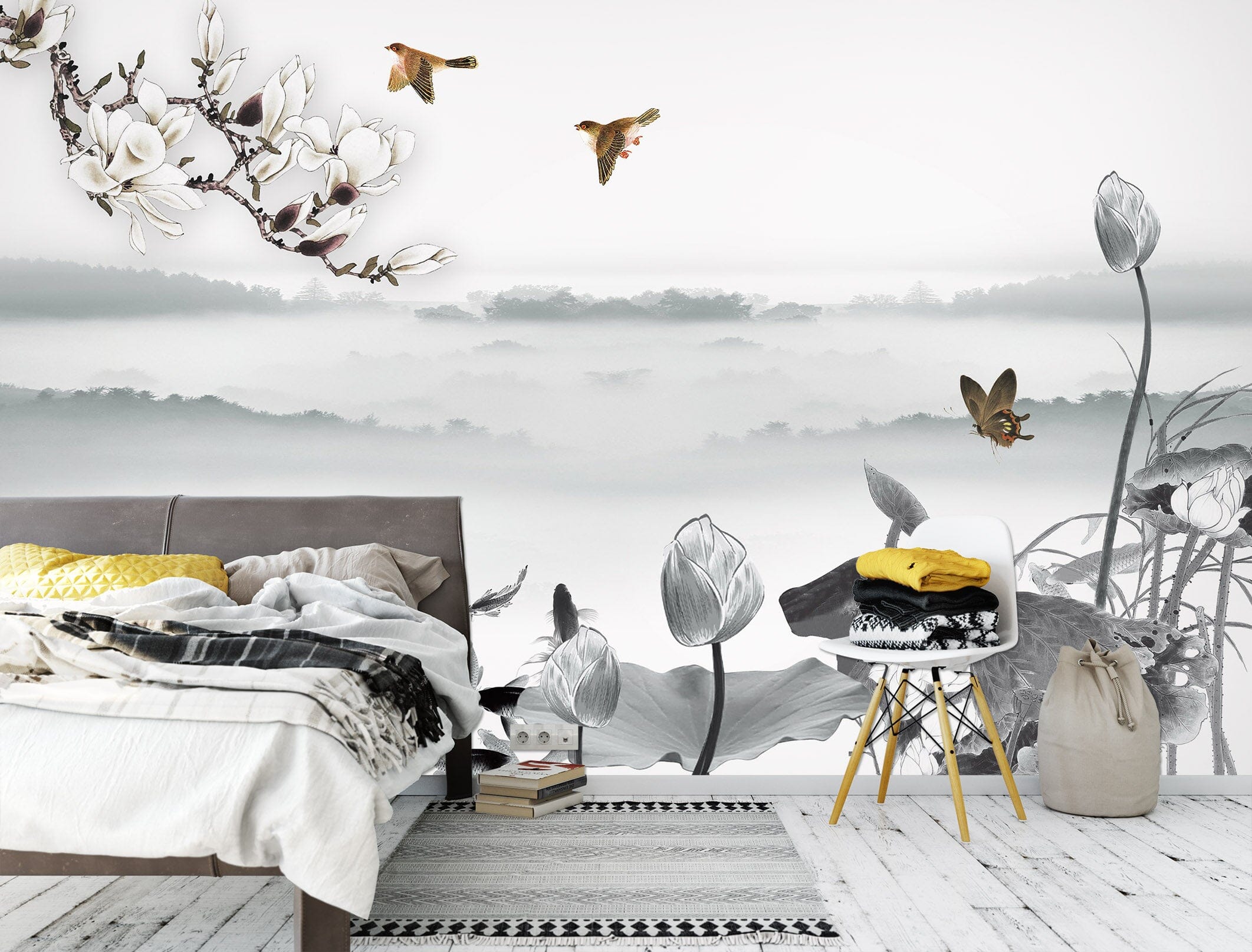 3D Flower Bird 1480 Wall Murals Wallpaper AJ Wallpaper 2 