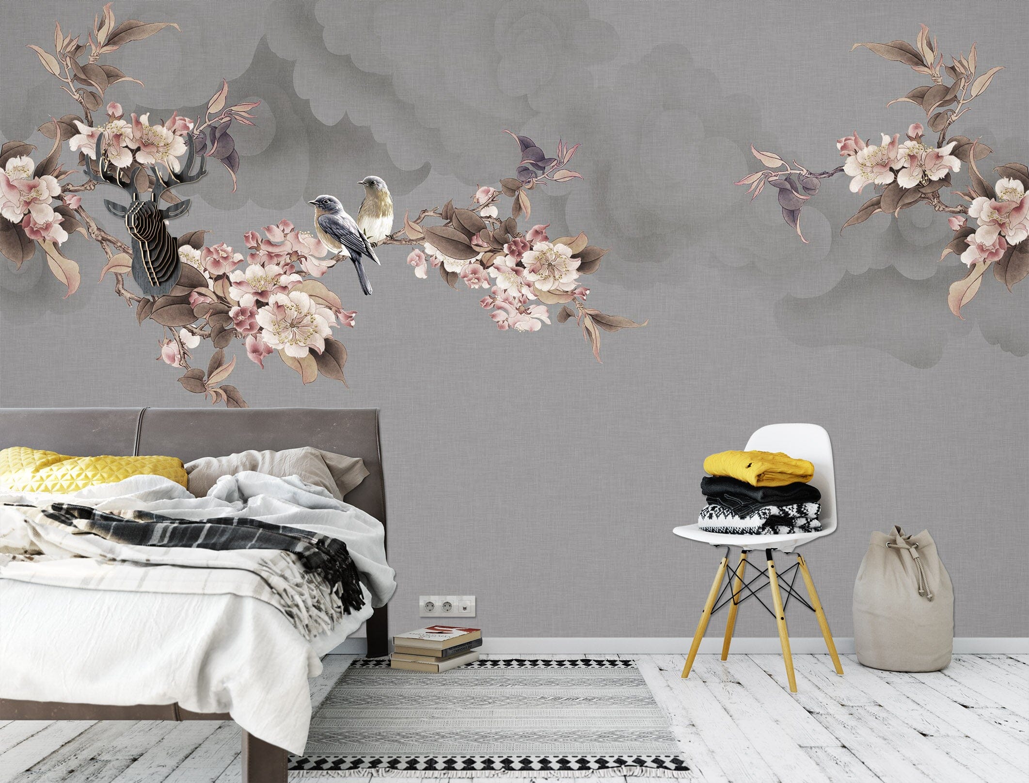 3D Flowers Birds 1610 Wall Murals Wallpaper AJ Wallpaper 2 