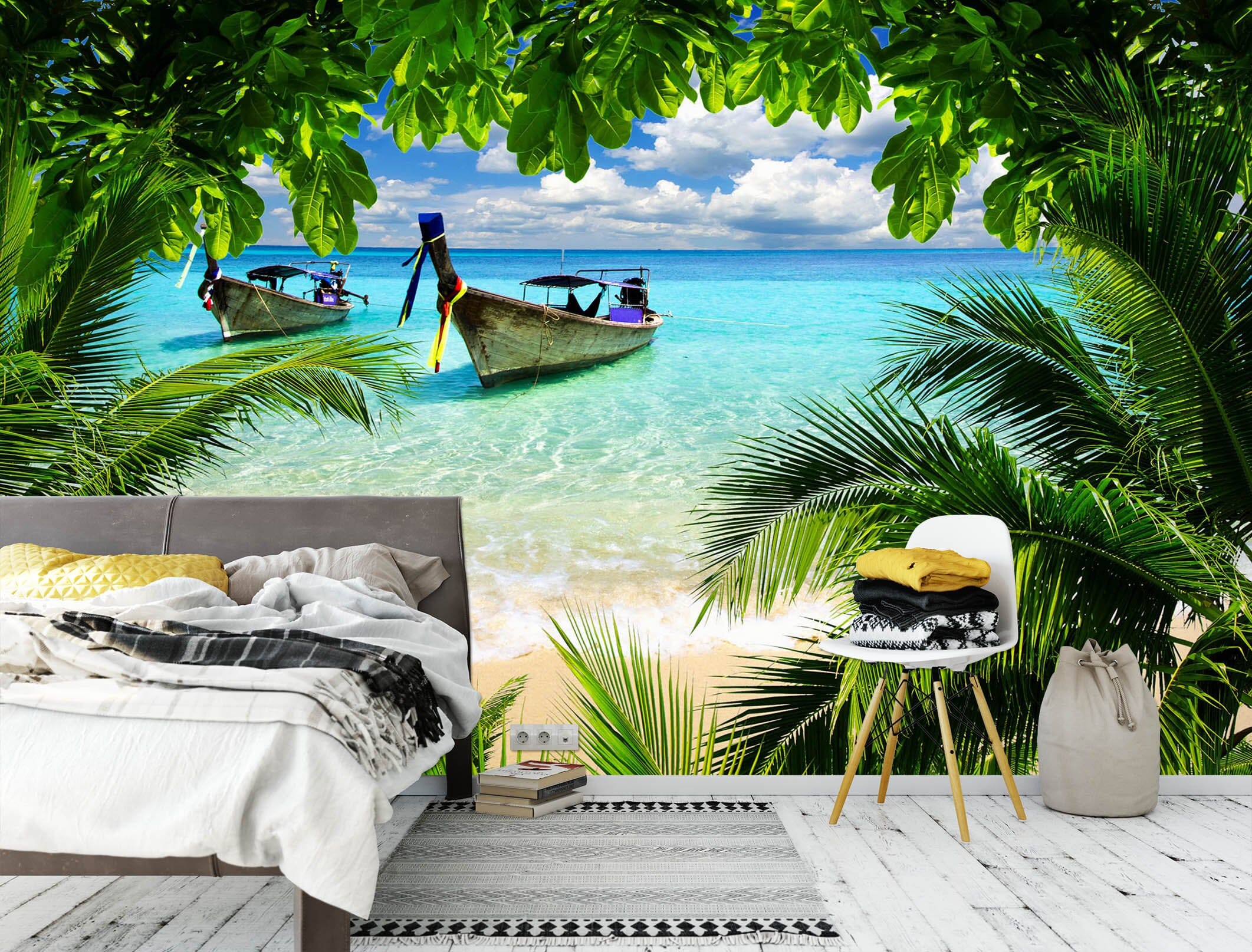 3D Sea Boat 1102 Wall Murals Wallpaper AJ Wallpaper 2 