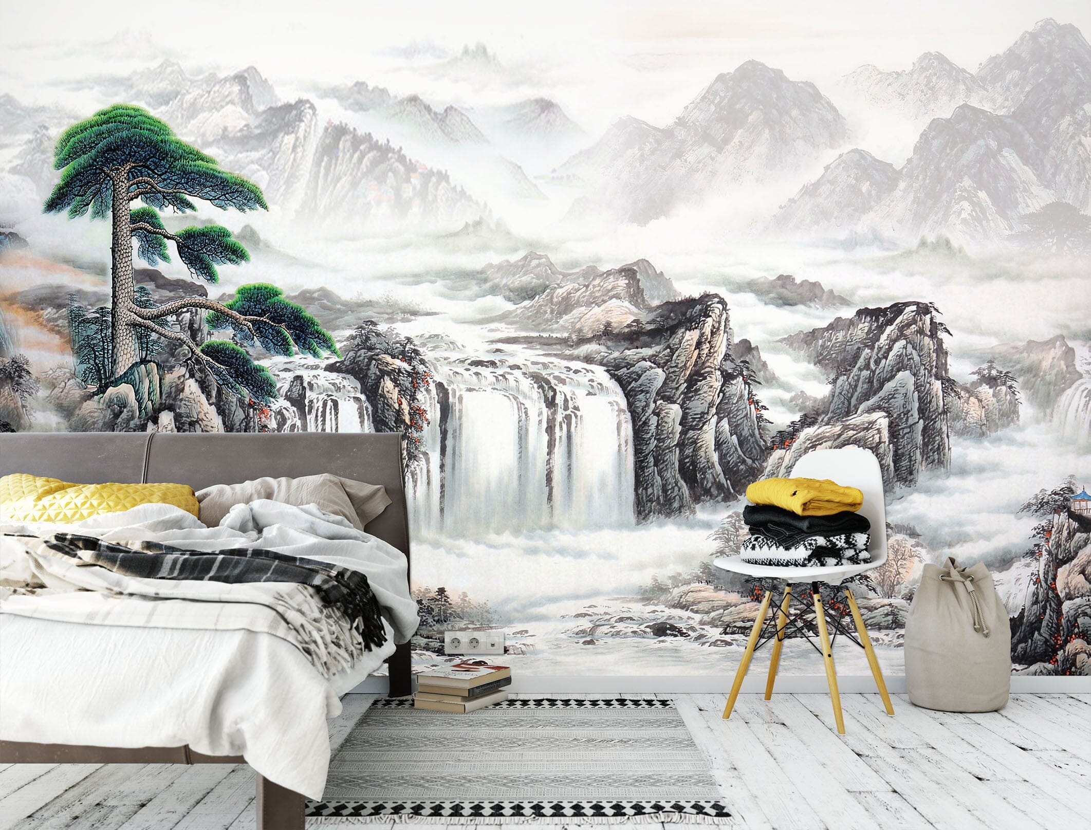 3D Alpine Waterfall 1466 Wall Murals Wallpaper AJ Wallpaper 2 