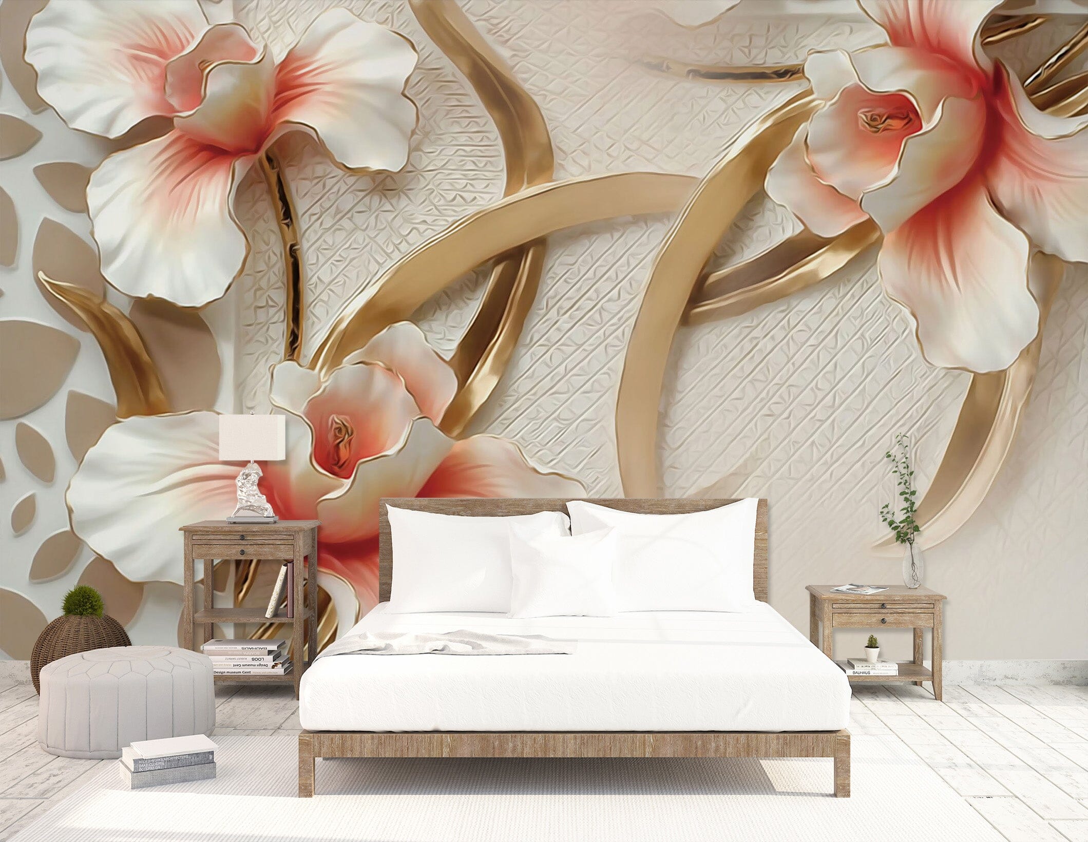 3D Embossed Flower 1702 Wall Murals Wallpaper AJ Wallpaper 2 