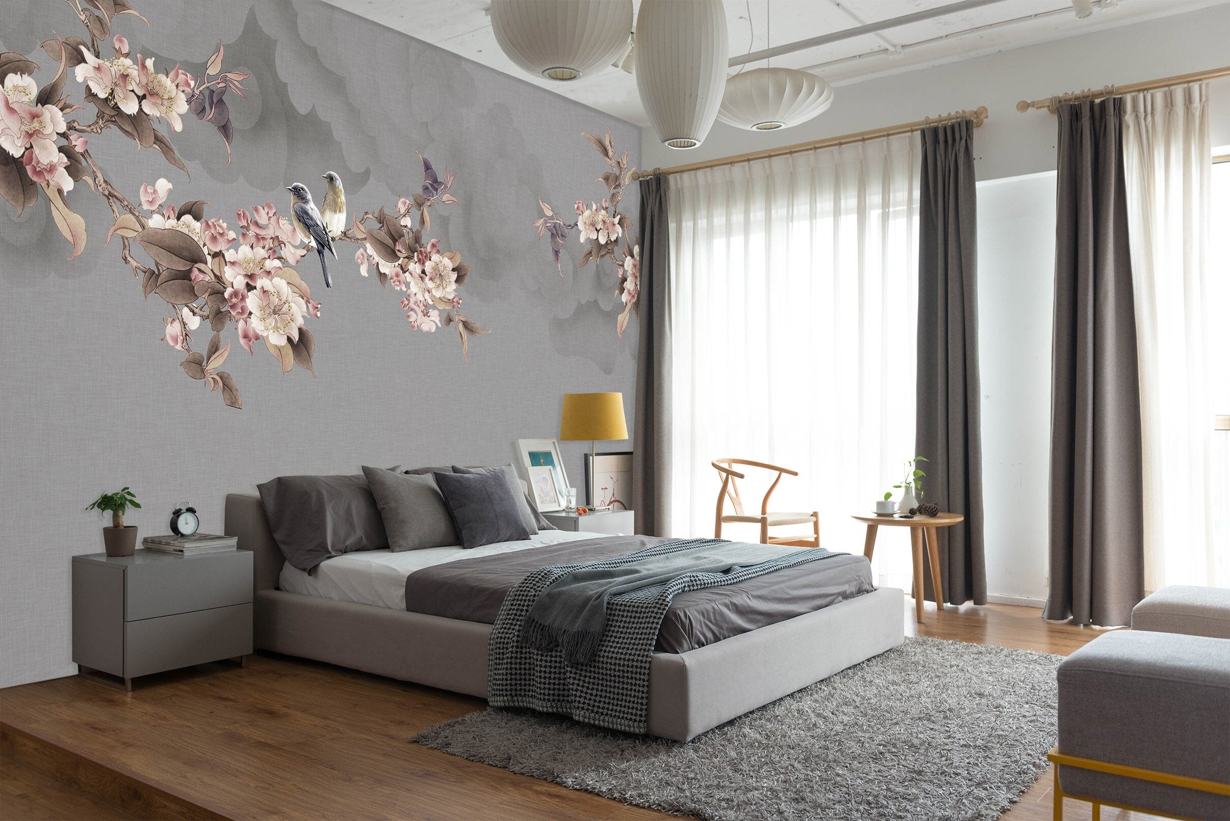 3D Flowers Birds 1610 Wall Murals Wallpaper AJ Wallpaper 2 