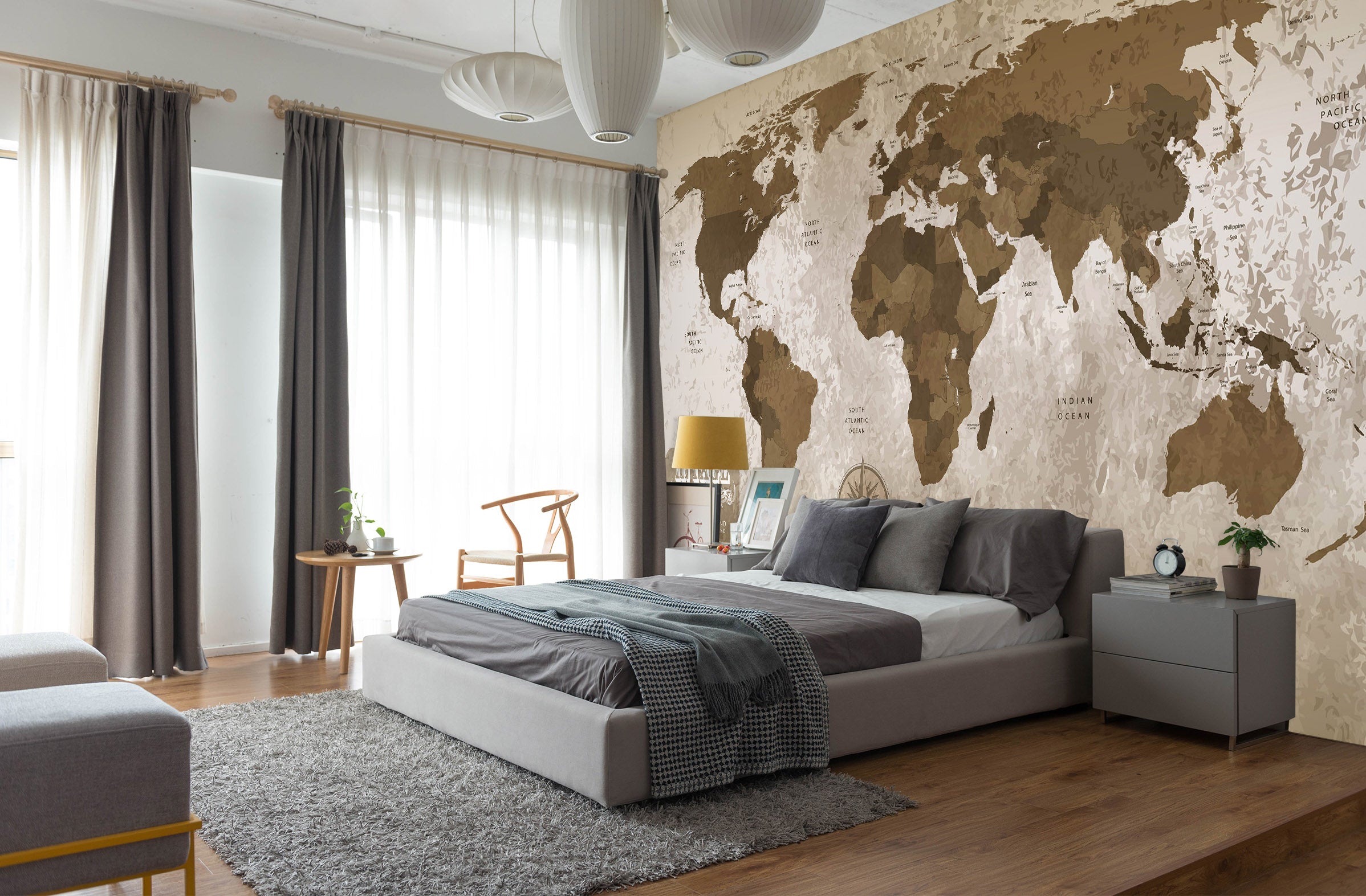 3D Irregular Pattern 2050 World Map Wall Murals