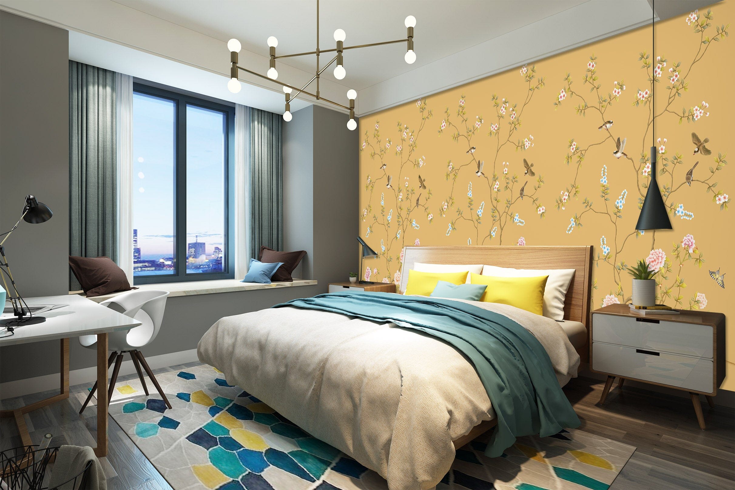 3D White Flowers 1452 Wall Murals Wallpaper AJ Wallpaper 2 