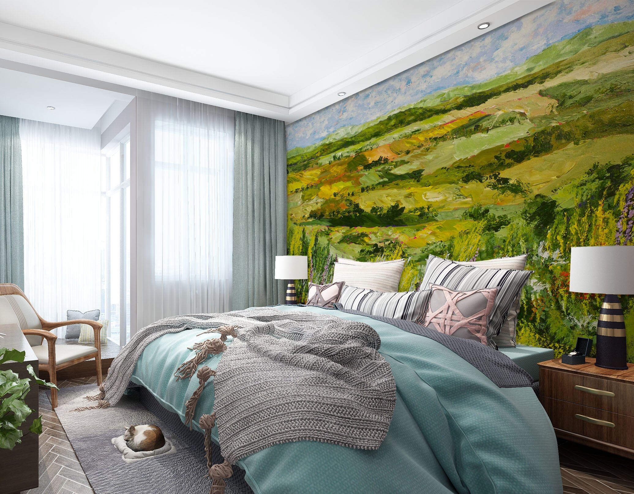 3D Green Meadow 153 Allan P. Friedlander Wall Mural Wall Murals Wallpaper AJ Wallpaper 2 