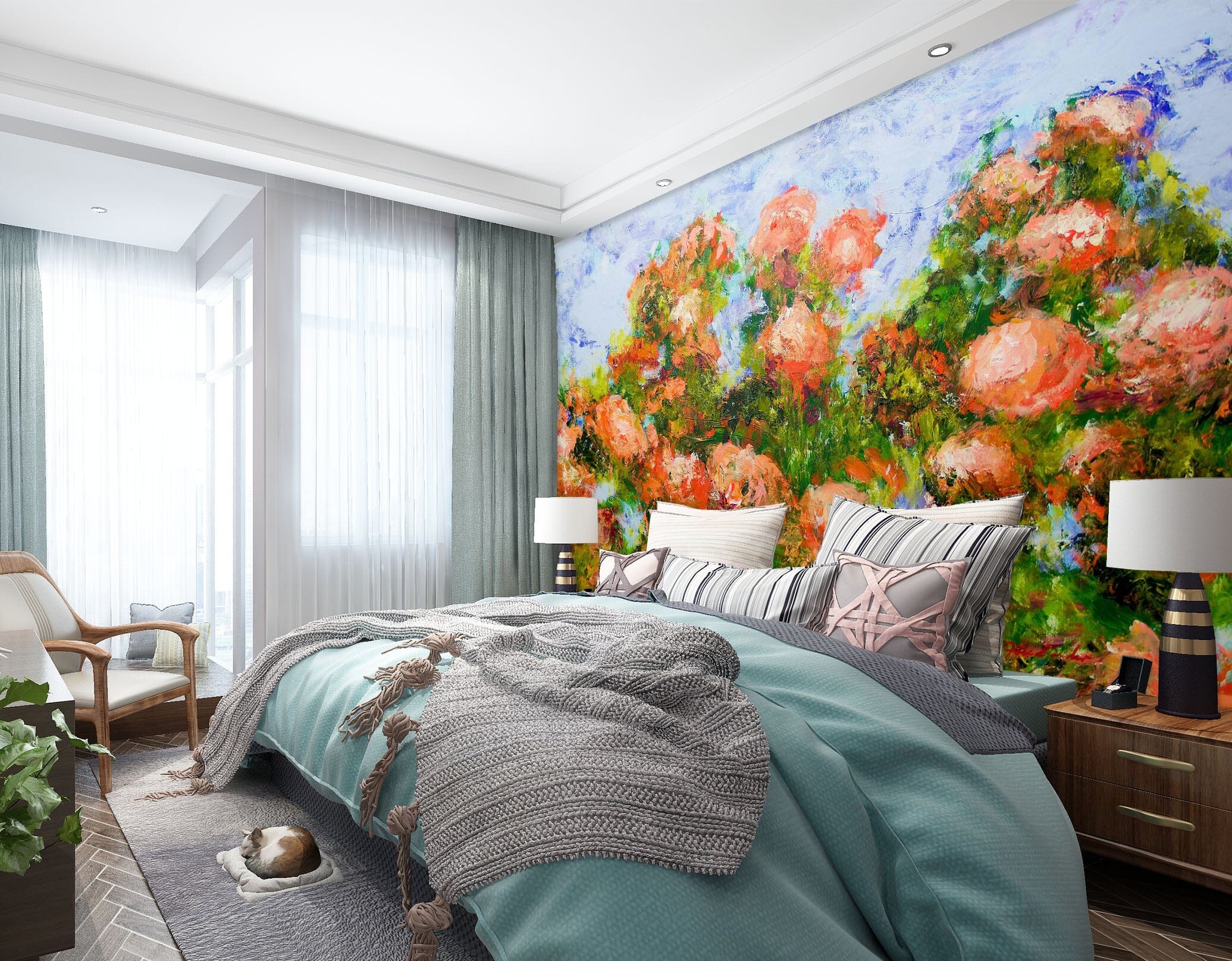 3D Painted Flowers 241 Allan P. Friedlander Wall Mural Wall Murals Wallpaper AJ Wallpaper 2 