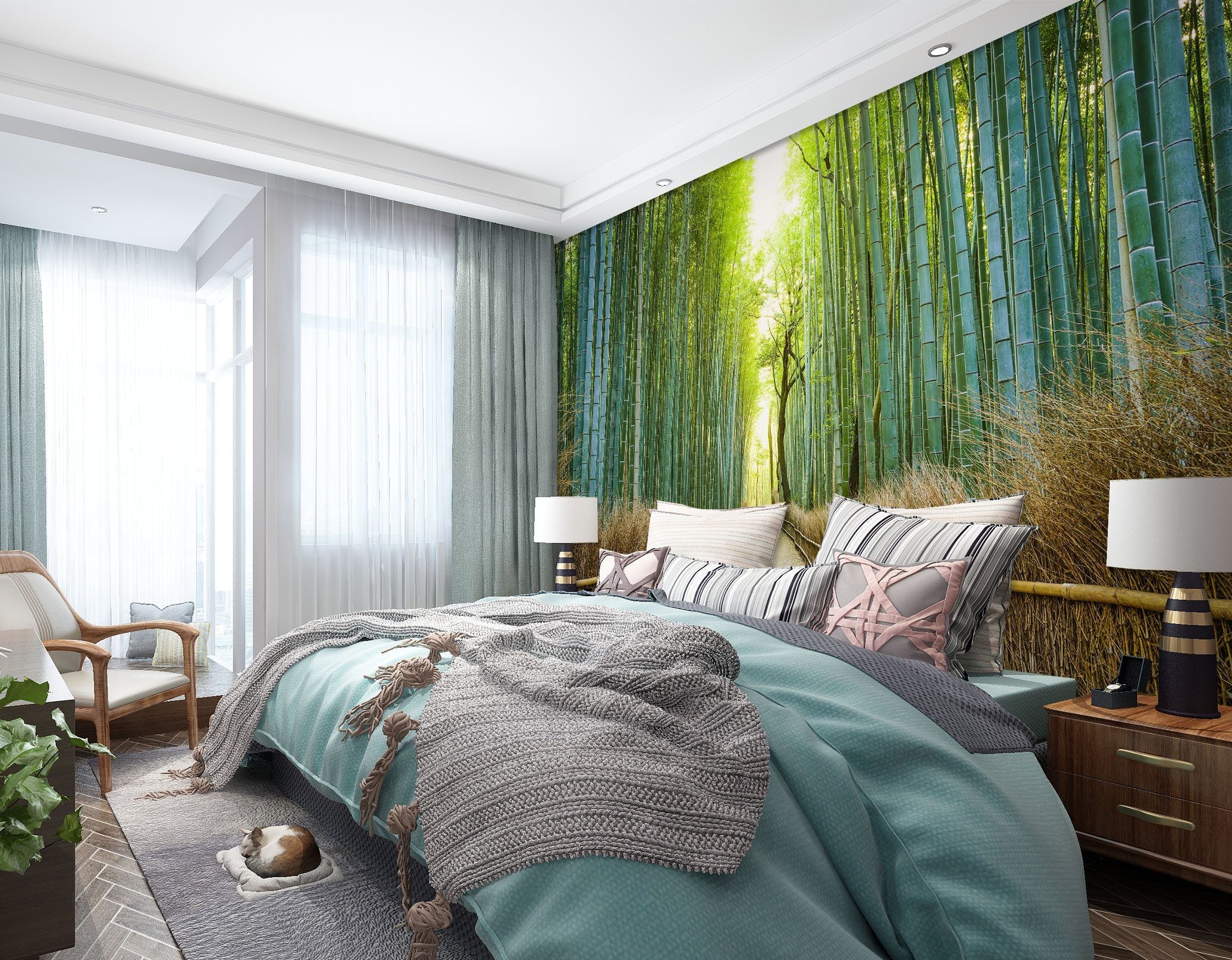 3D Bamboo Forest 1757 Wall Murals Wallpaper AJ Wallpaper 2 