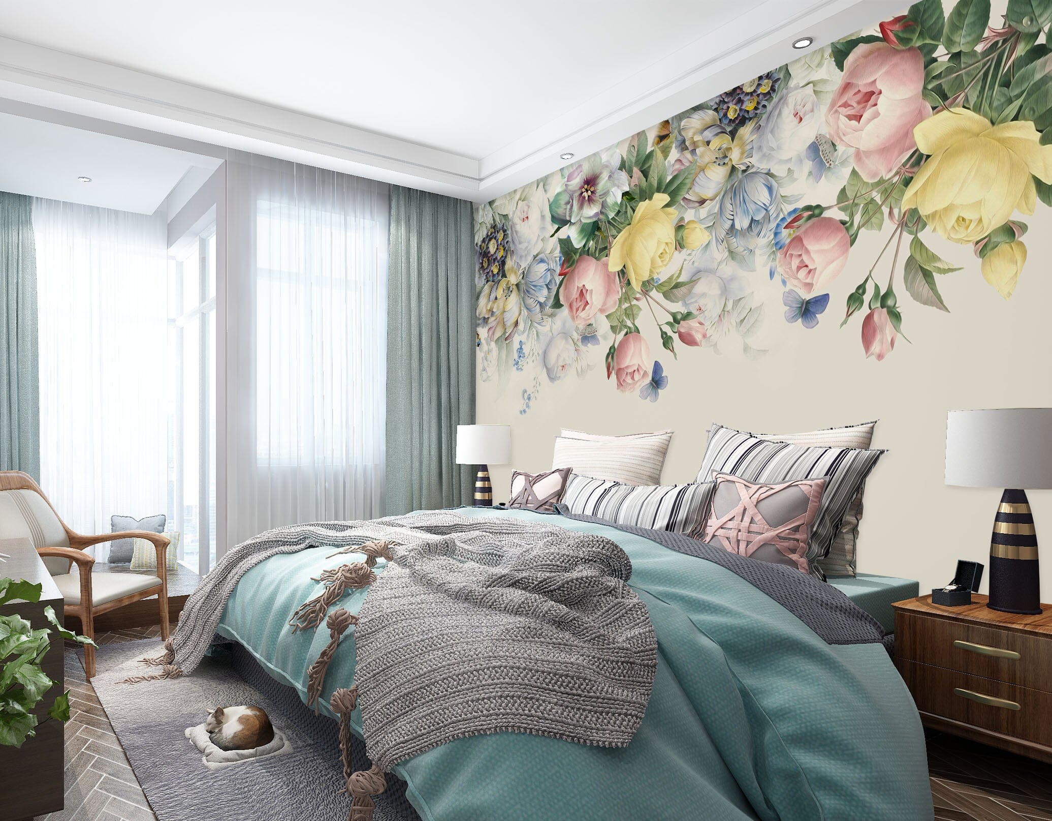 3D Painted Flowers 1537 Wall Murals Wallpaper AJ Wallpaper 2 