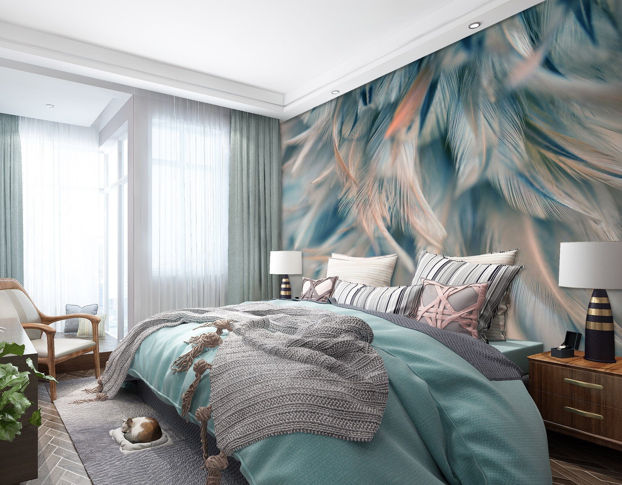 3D Colored Feathers 1680 Wall Murals Wallpaper AJ Wallpaper 2 