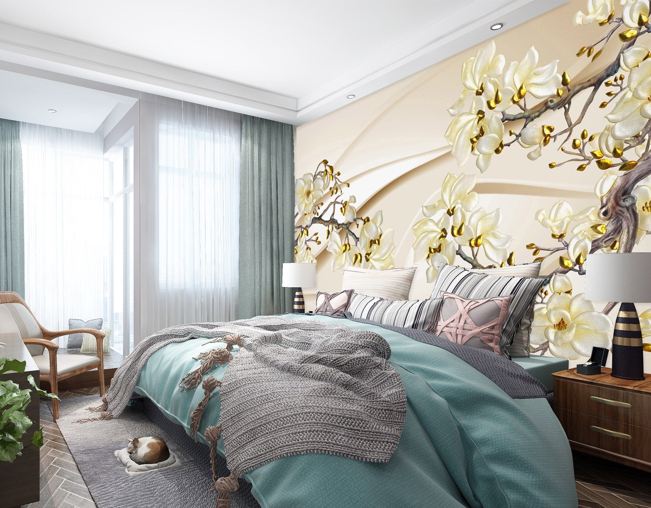 3D Blooming 1602 Wall Murals Wallpaper AJ Wallpaper 2 