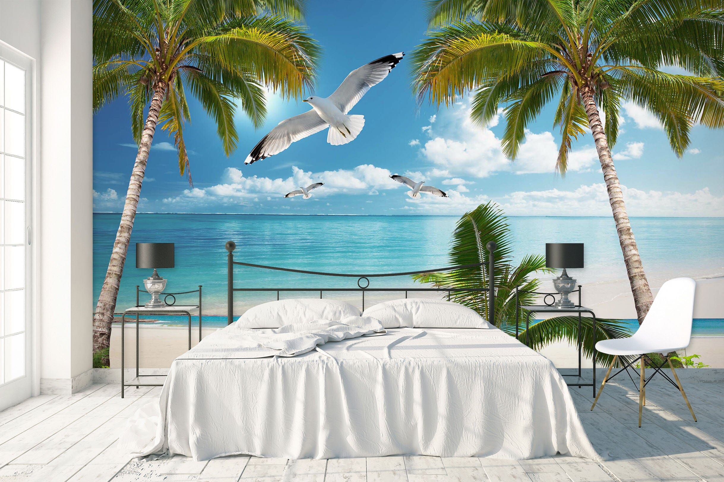 3D Coconut Palm Tree 1633 Wall Murals Wallpaper AJ Wallpaper 2 