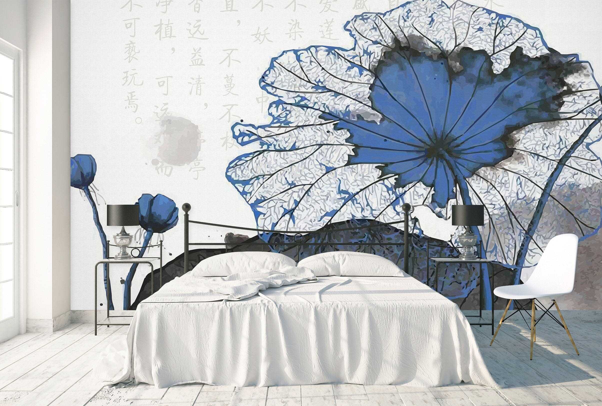 3D Sketch Lotus 1588 Wall Murals Wallpaper AJ Wallpaper 2 