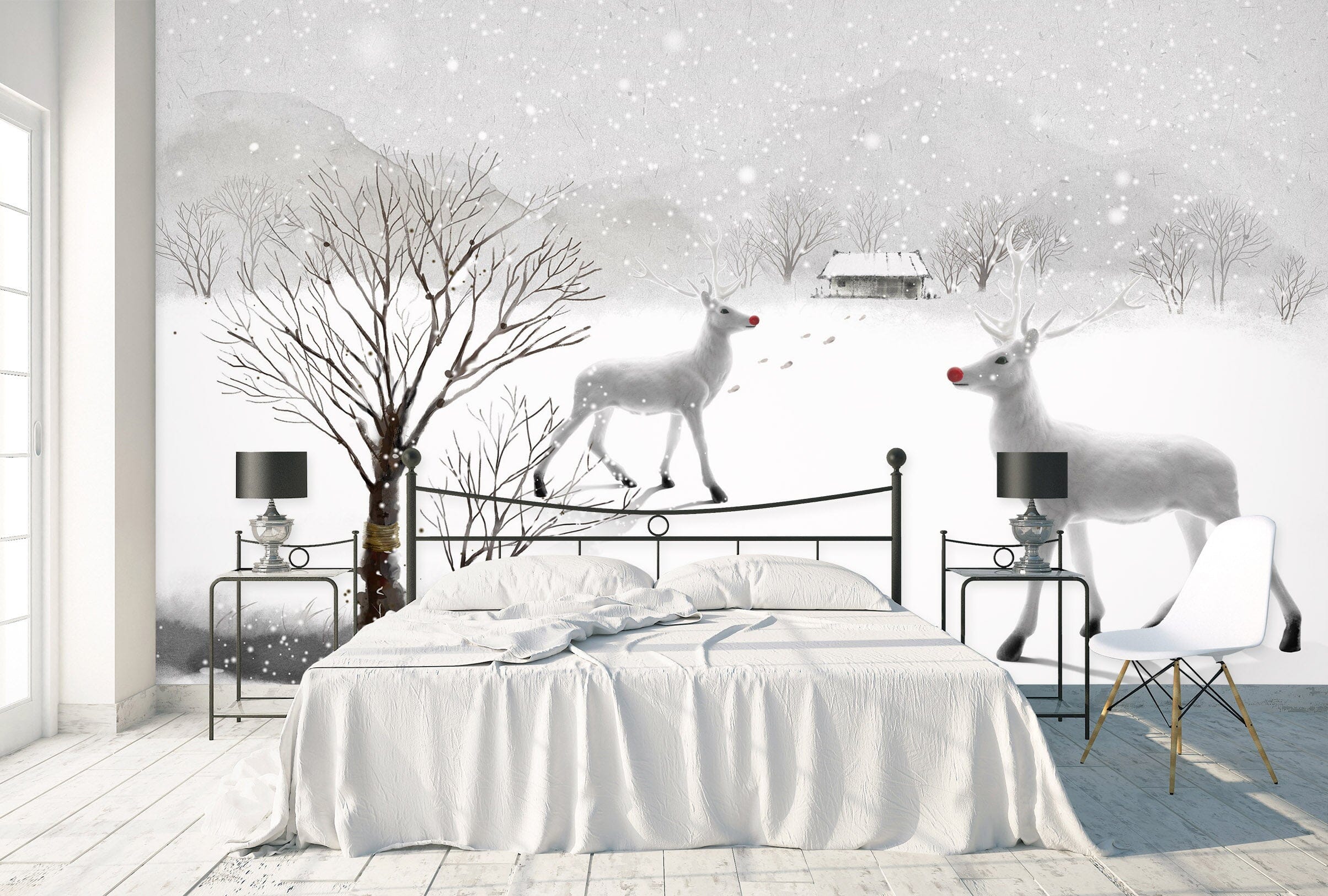 3D Snow Deer 021 Wall Murals Wallpaper AJ Wallpaper 2 