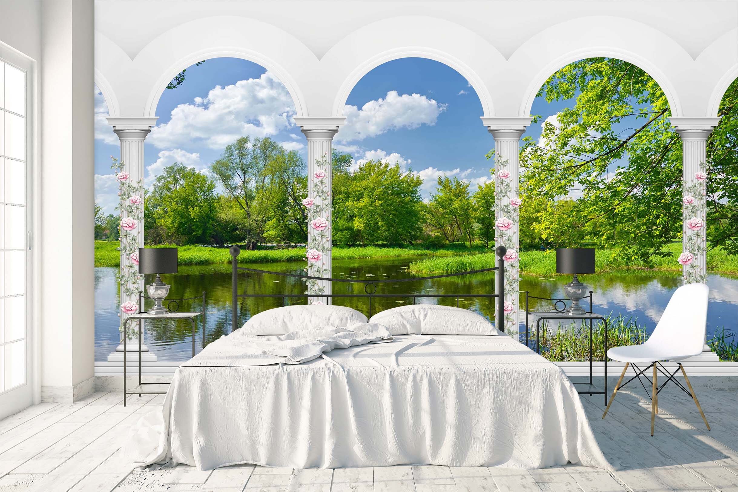3D Forest Lake 2083 Wall Murals Wallpaper AJ Wallpaper 2 