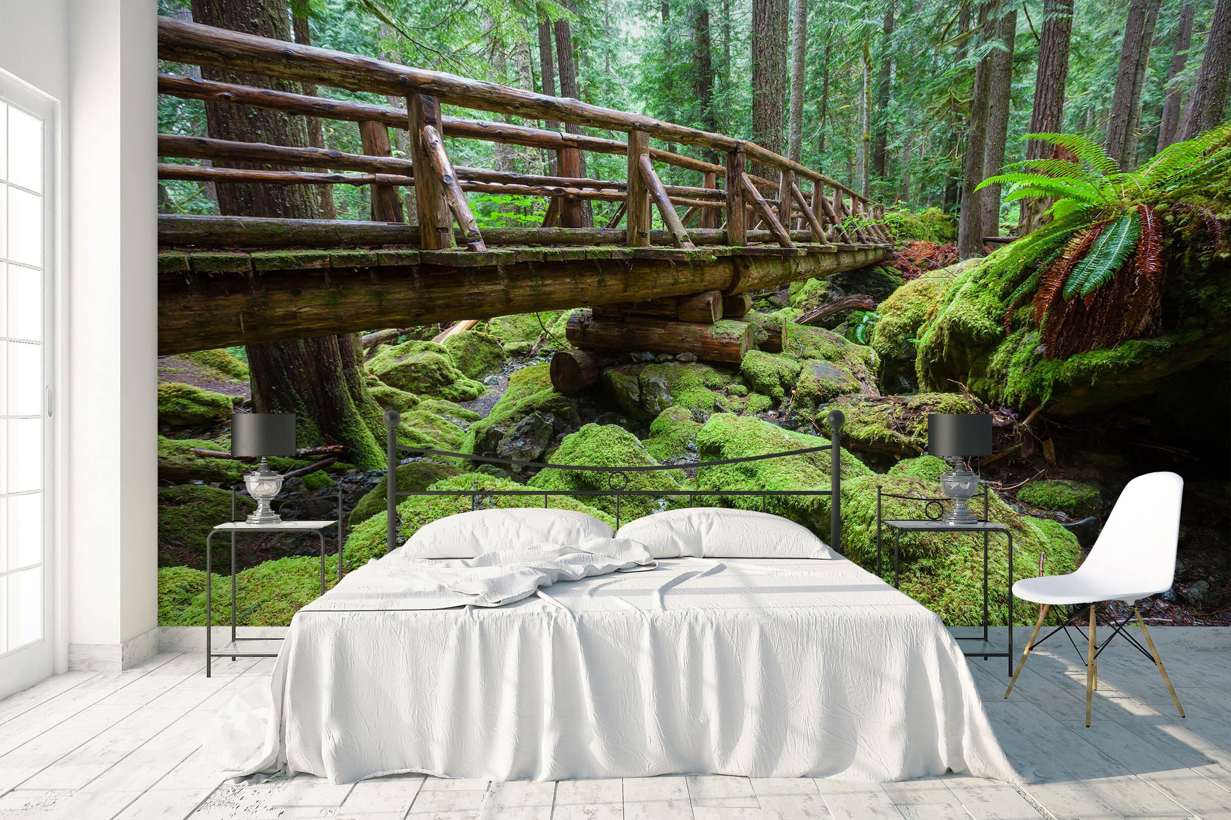 3D Wooden Bridge 1716 Wall Murals Wallpaper AJ Wallpaper 2 
