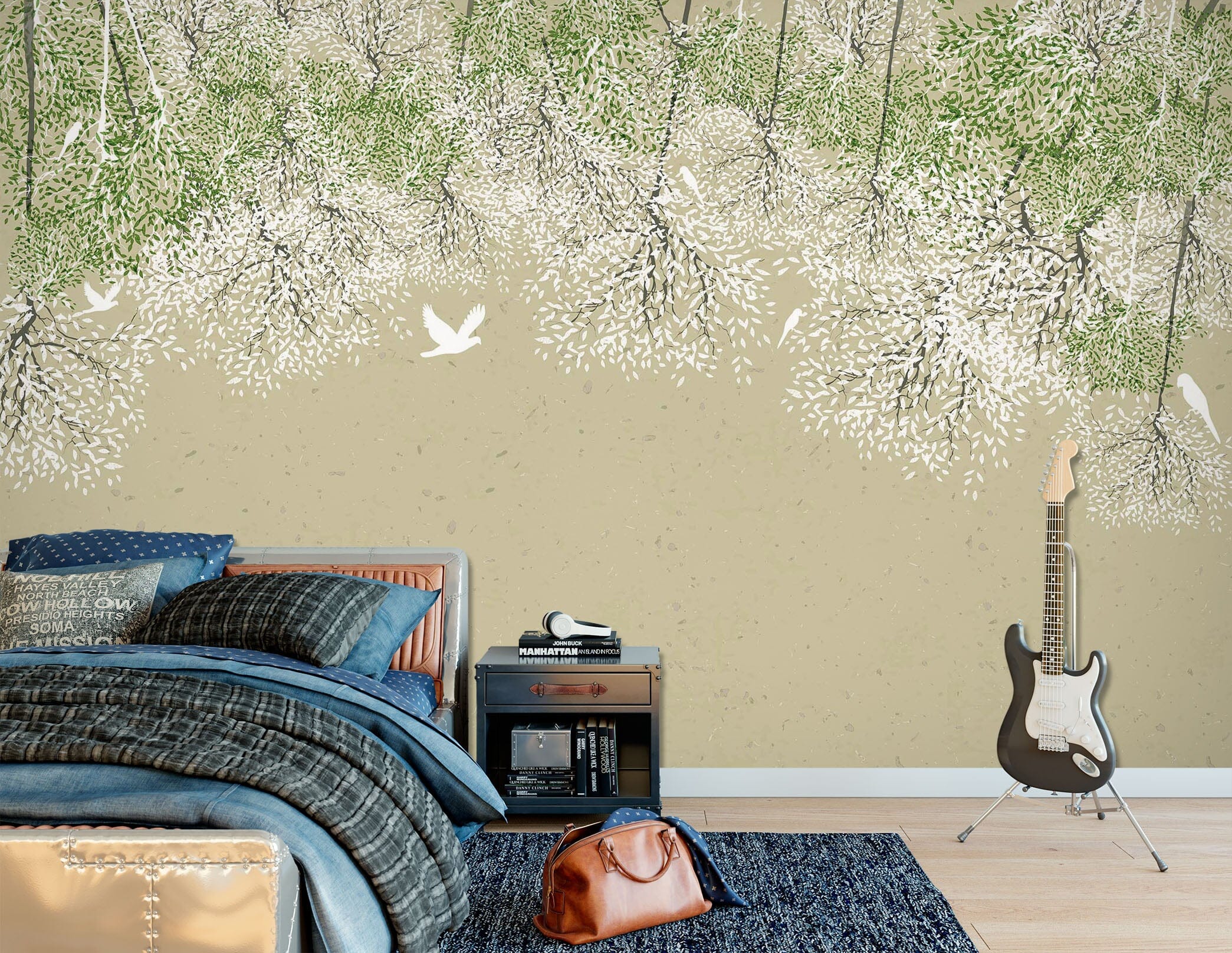 3D Tree Bird 1728 Wall Murals Wallpaper AJ Wallpaper 2 