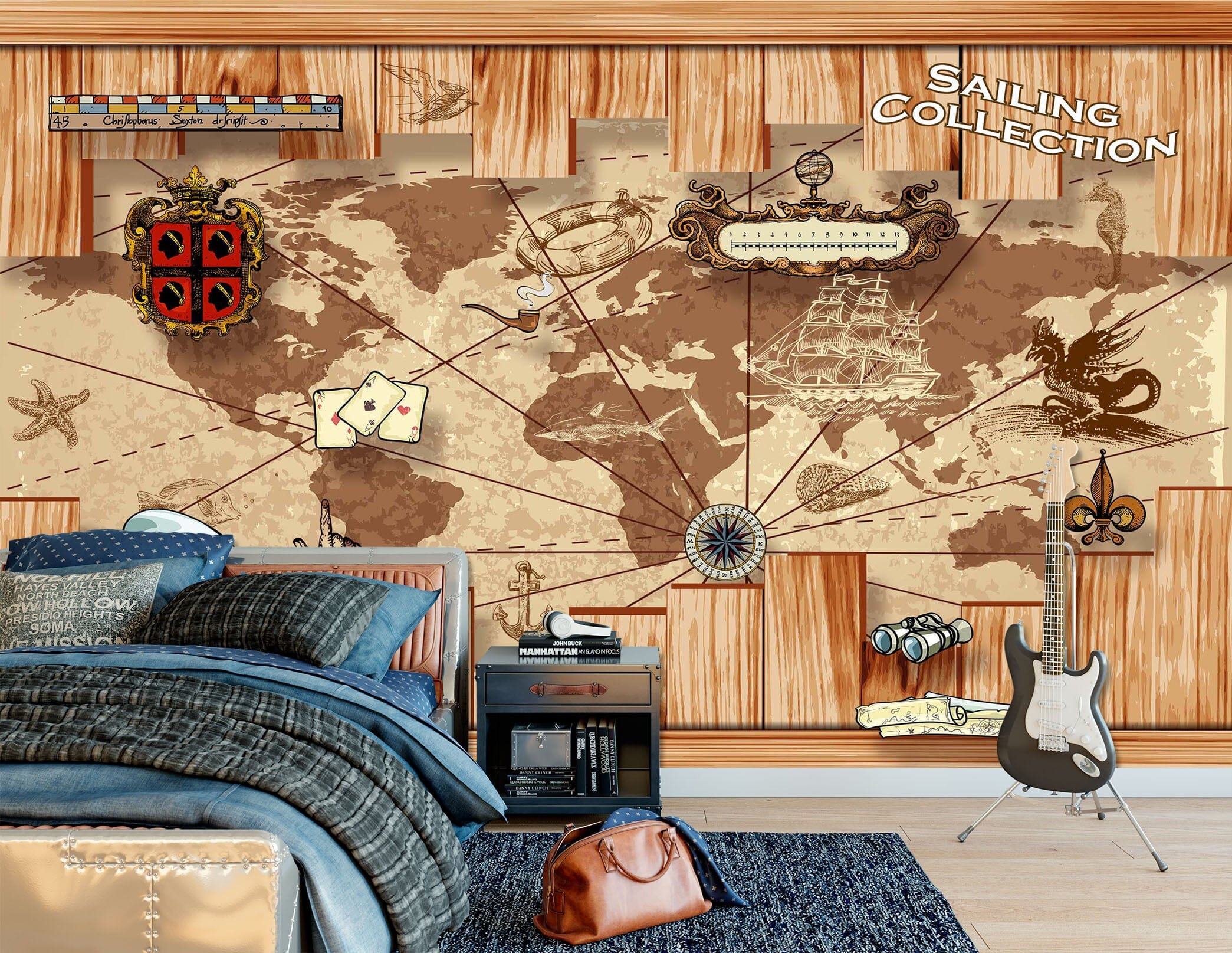 3D World Map 2050 Wall Murals Wallpaper AJ Wallpaper 2 