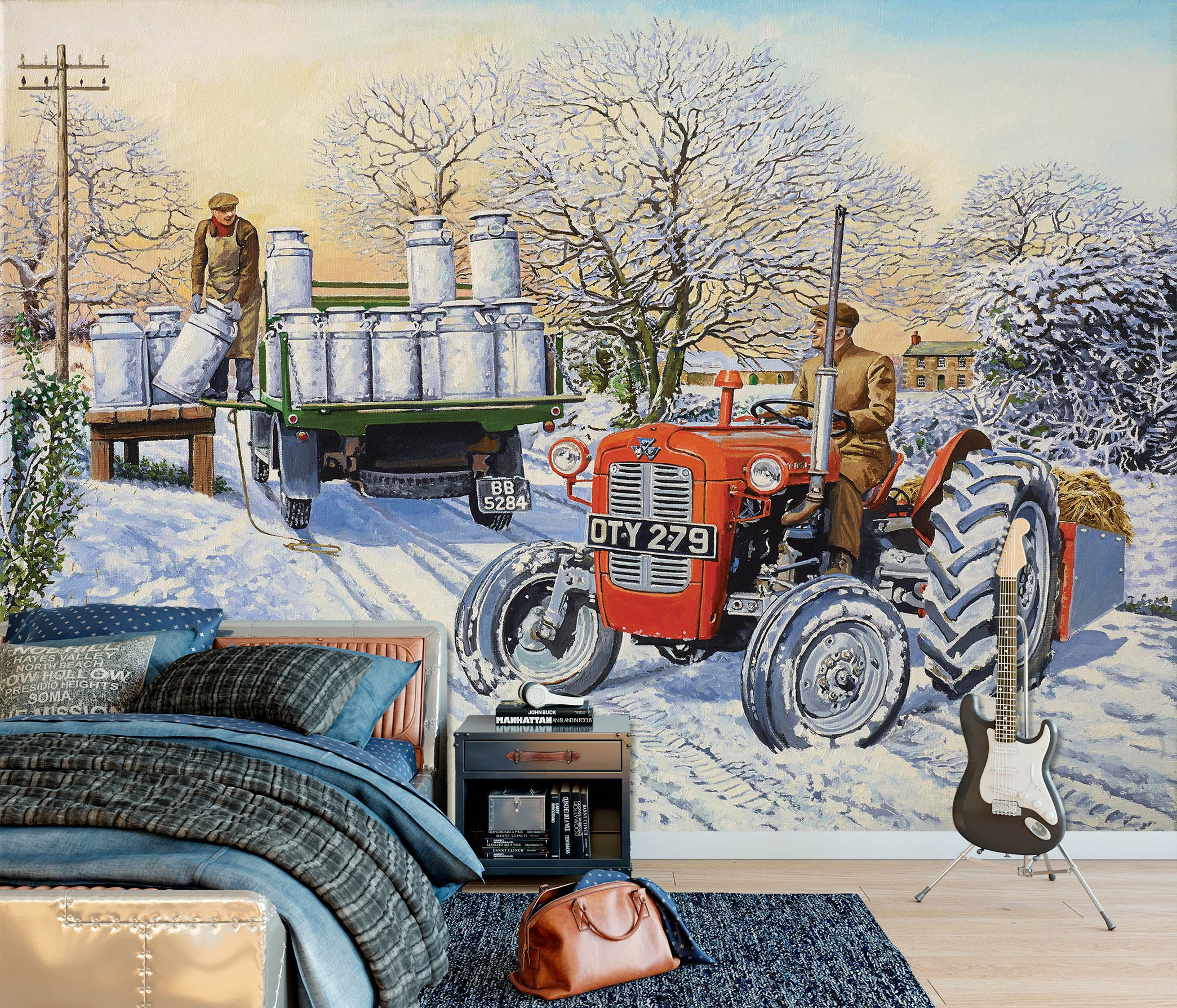 3D Snowfield Tractor 8923 Trevor Mitchell Wall Mural Wall Murals