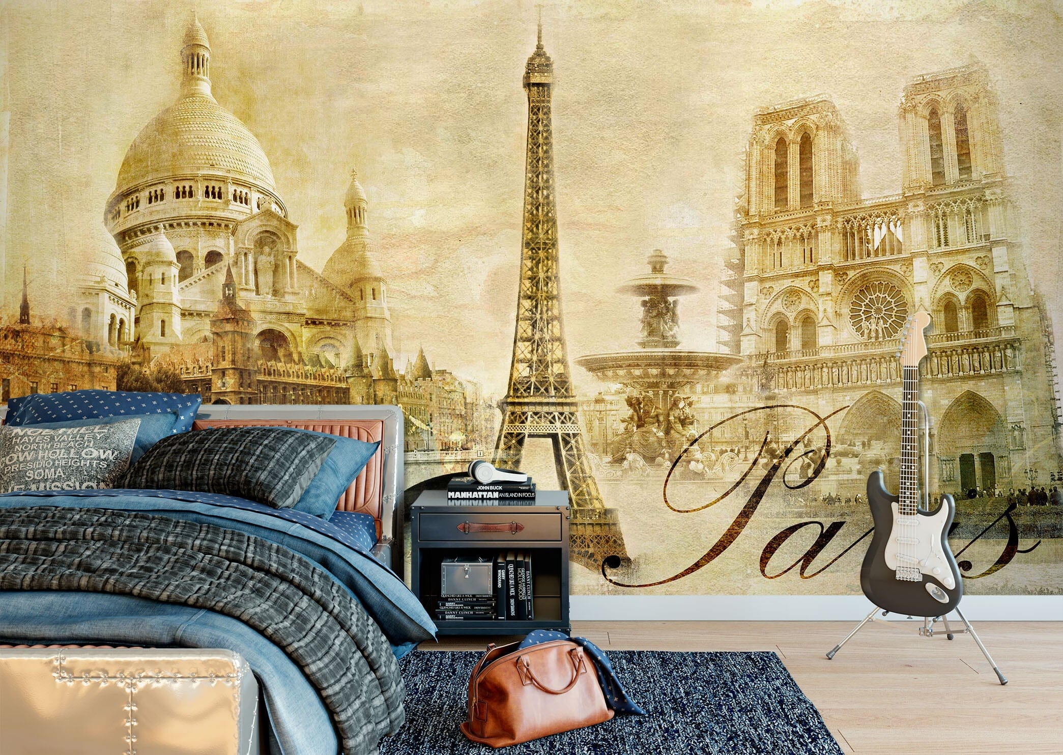3D Eiffel Tower 1711 Wall Murals Wallpaper AJ Wallpaper 2 