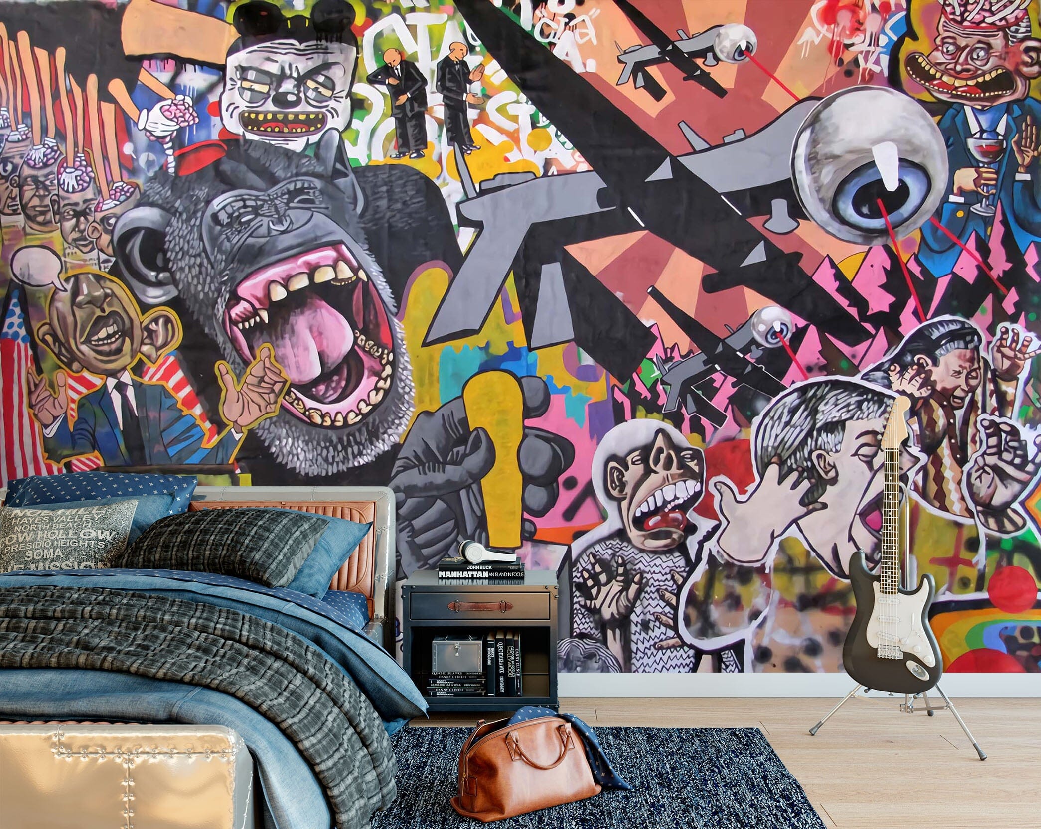 3D Doodle Gorilla 1736 Wall Murals Wallpaper AJ Wallpaper 2 