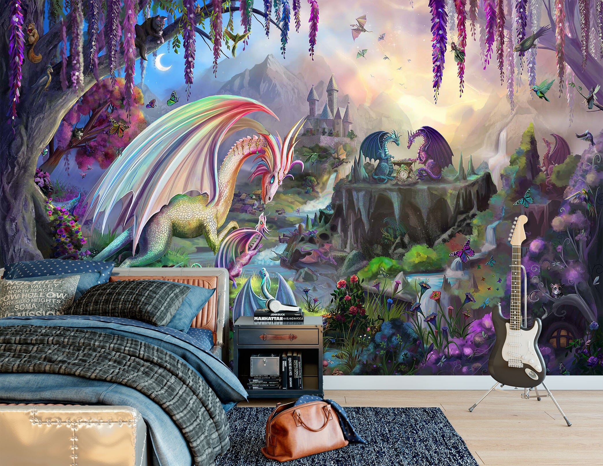 3D Dragon Valley 1409 Rose Catherine Khan Wall Mural Wall Murals Wallpaper AJ Wallpaper 2 