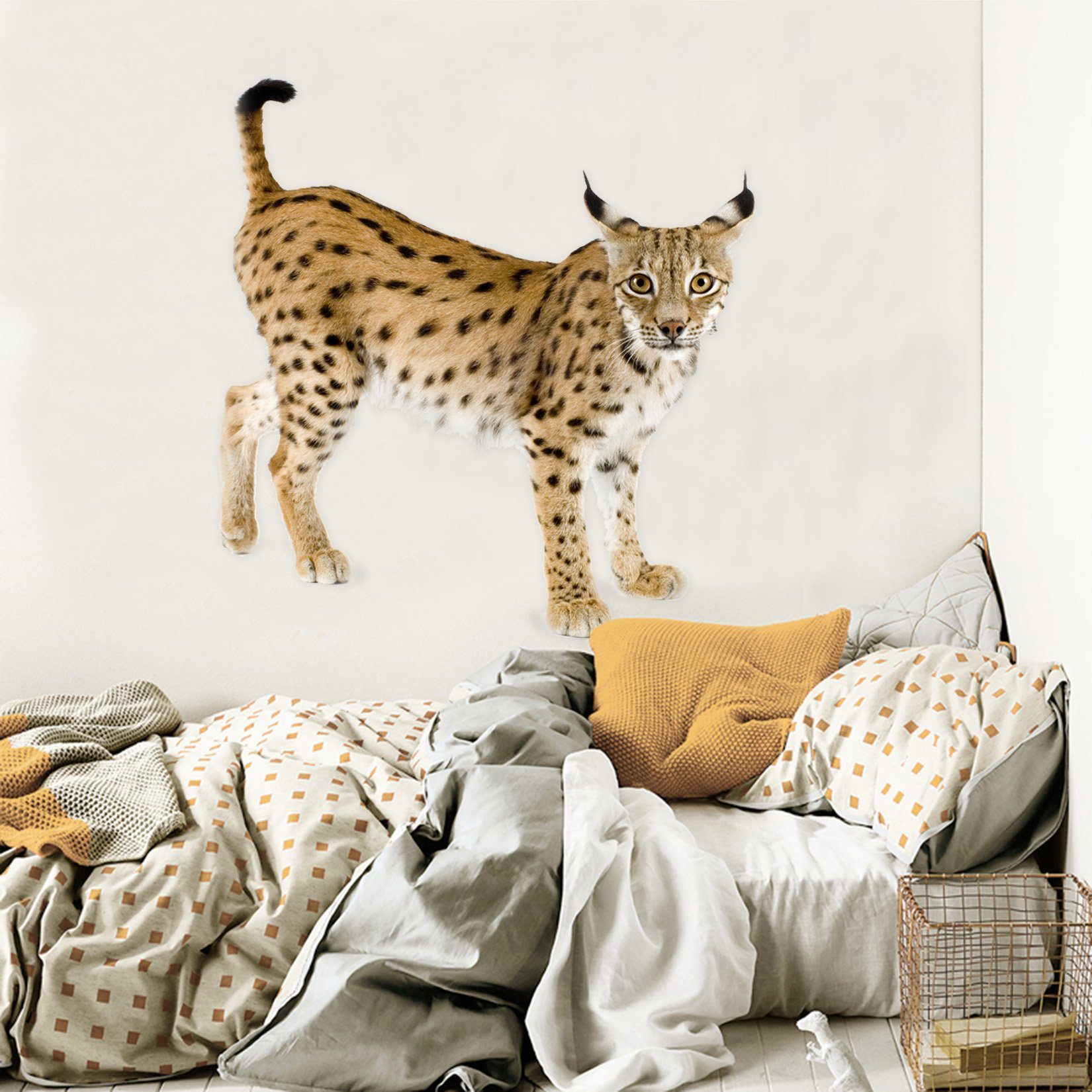 3D Leopard With Ears 047 Animals Wall Stickers Wallpaper AJ Wallpaper 
